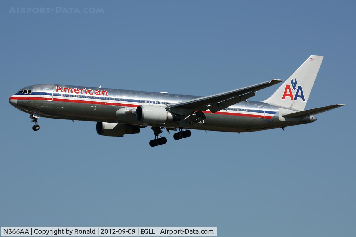 N366AA, 1991 Boeing 767-323/ER C/N 25193, at lhr