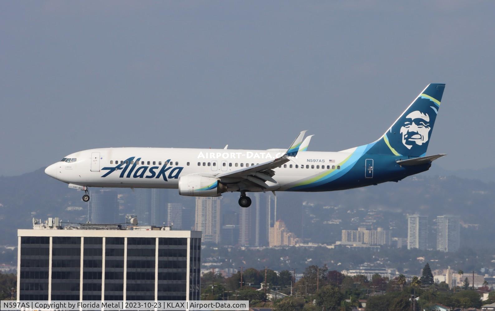 N597AS, 2008 Boeing 737-890 C/N 35689, ASA 739 zx BRO-LAX