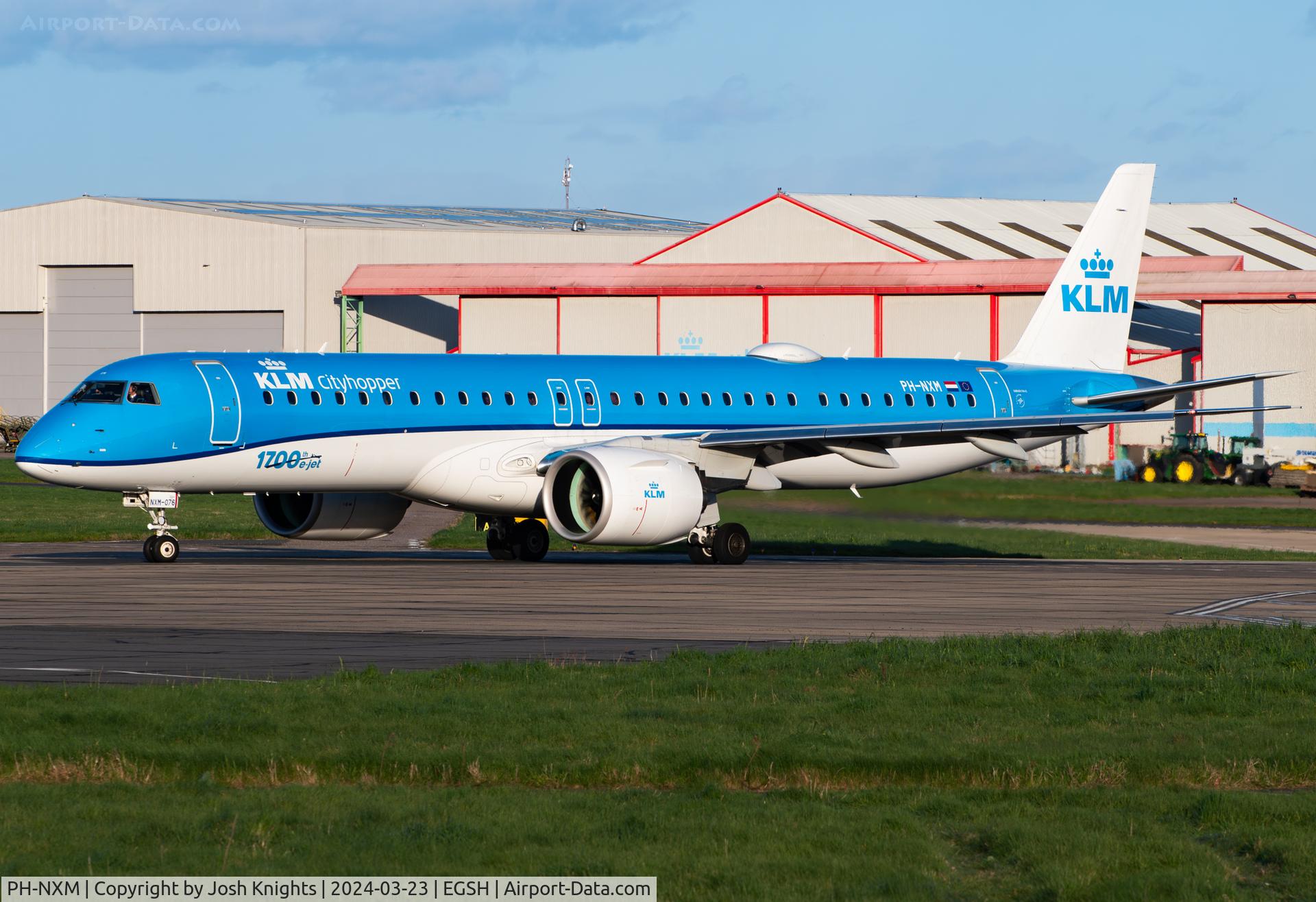 PH-NXM, 2022 Embraer E195-E2 C/N 19020077, 1700th E-Jets Titles.
