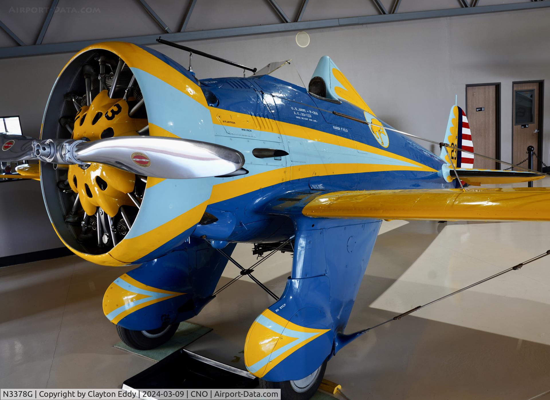 N3378G, 1933 Boeing P-26 Peashooter C/N 33123, Planes of Fame Chino Airport 2024.