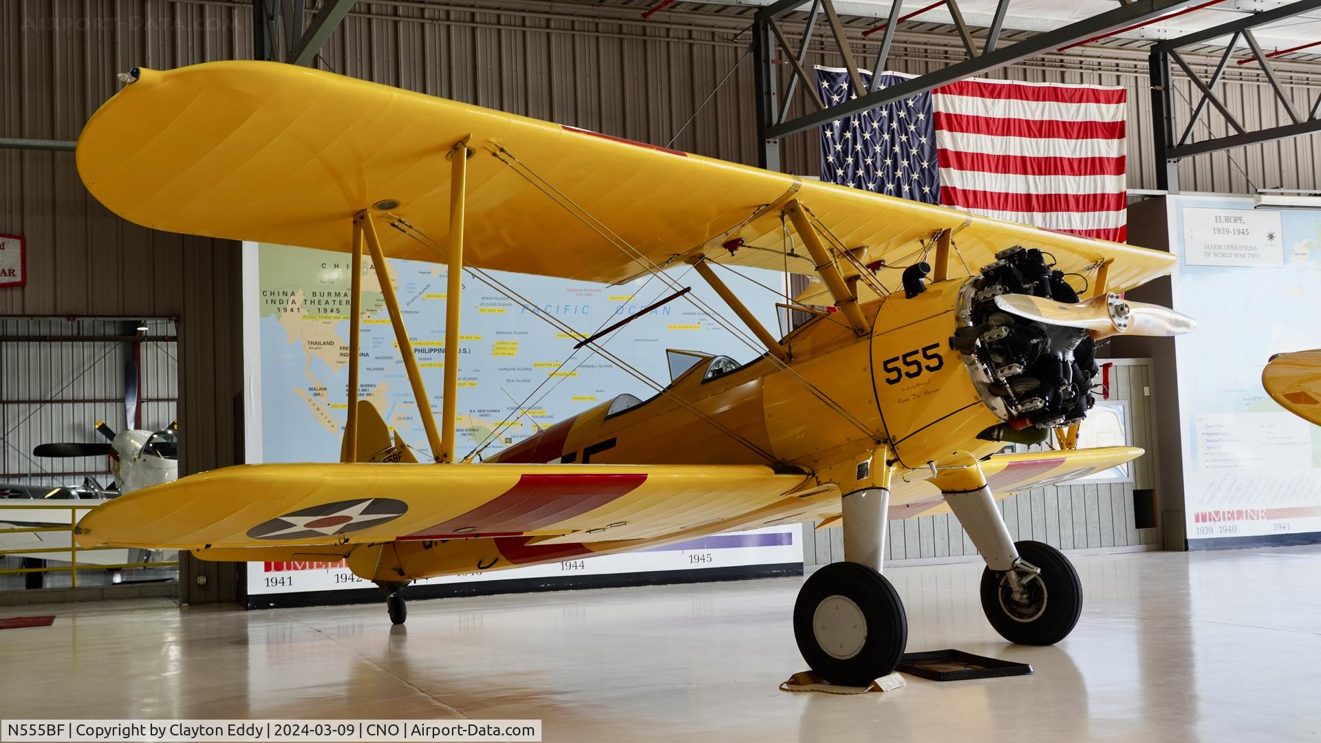 N555BF, 1941 Boeing A75N1(PT17) C/N 75-2305, Planes of Fame Chino airport 2024.