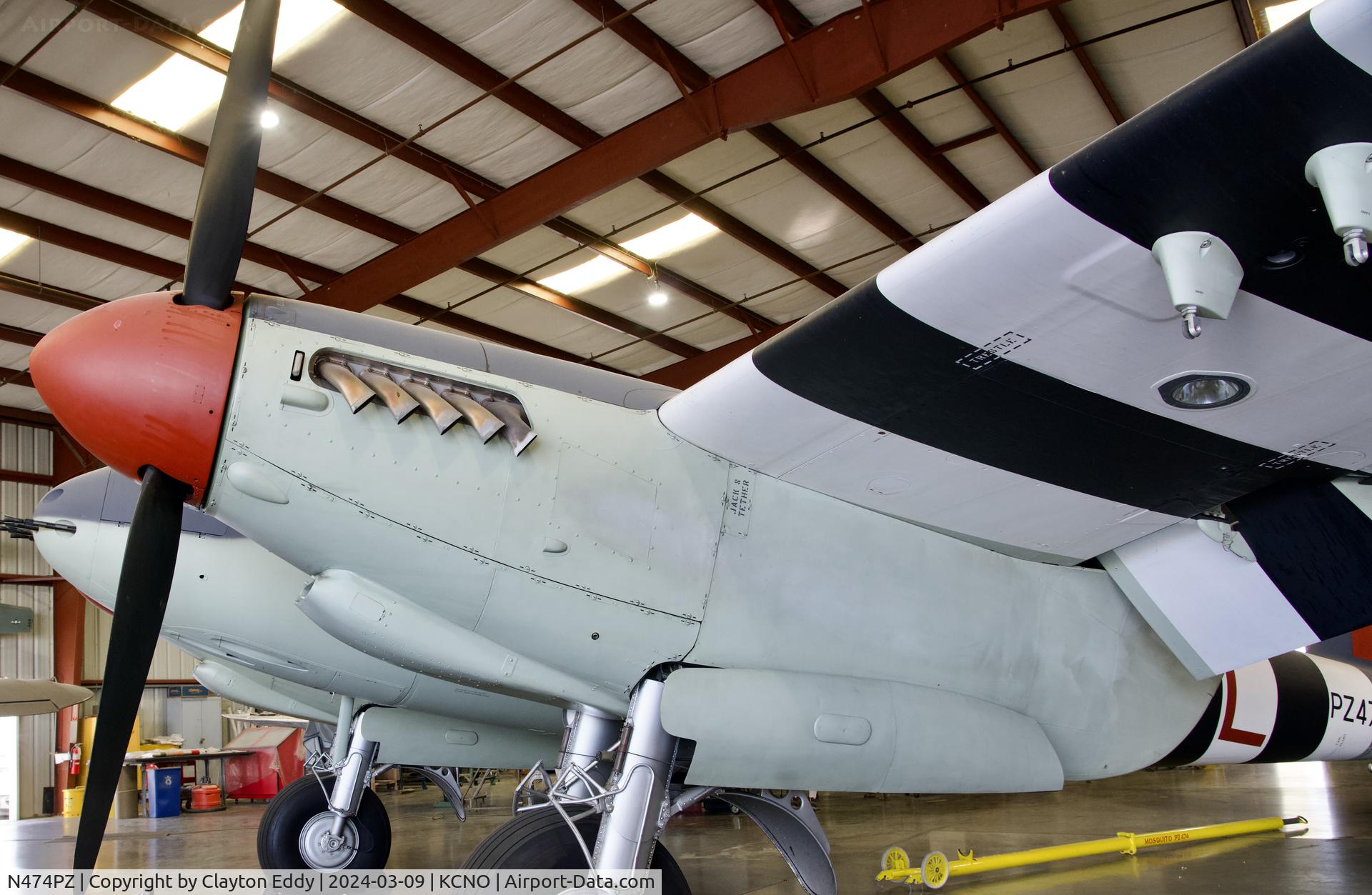 N474PZ, 1945 De Havilland DH.98 Mosquito FB.VI C/N NZ2384/PZ474, Planes of Fame Chino airport 2024.