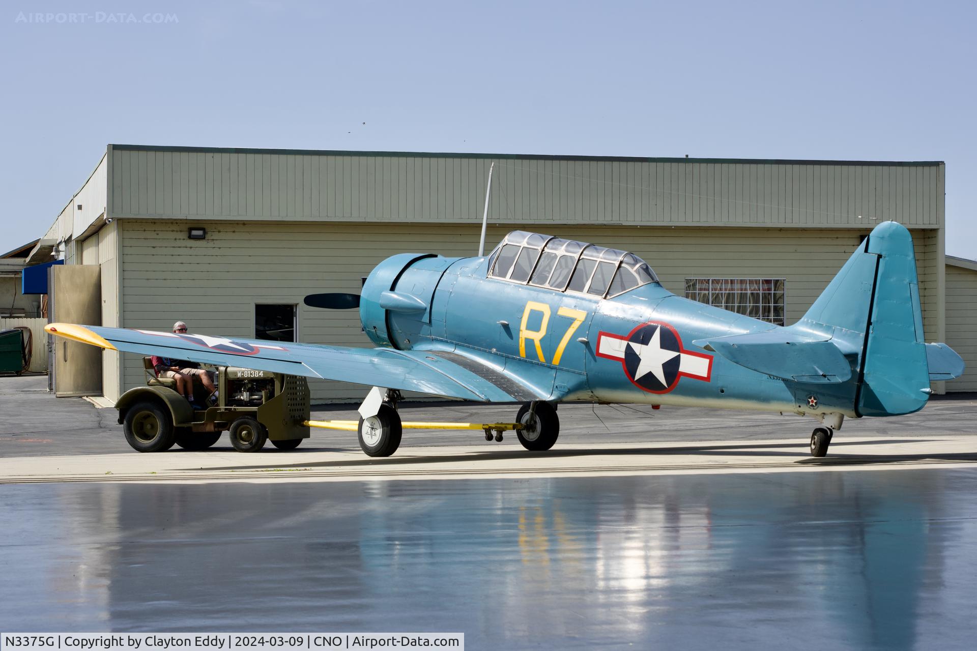 N3375G, 1943 North American SNJ-5 Texan Texan C/N 90790, Planes of Fame Chino airport 2024.