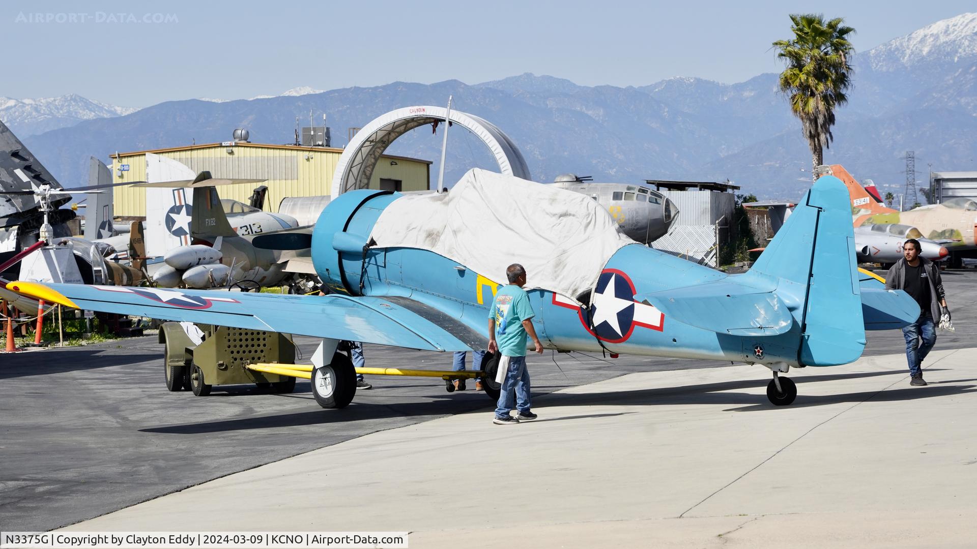 N3375G, 1943 North American SNJ-5 Texan Texan C/N 90790, Planes of Fame Chino airport 2024.