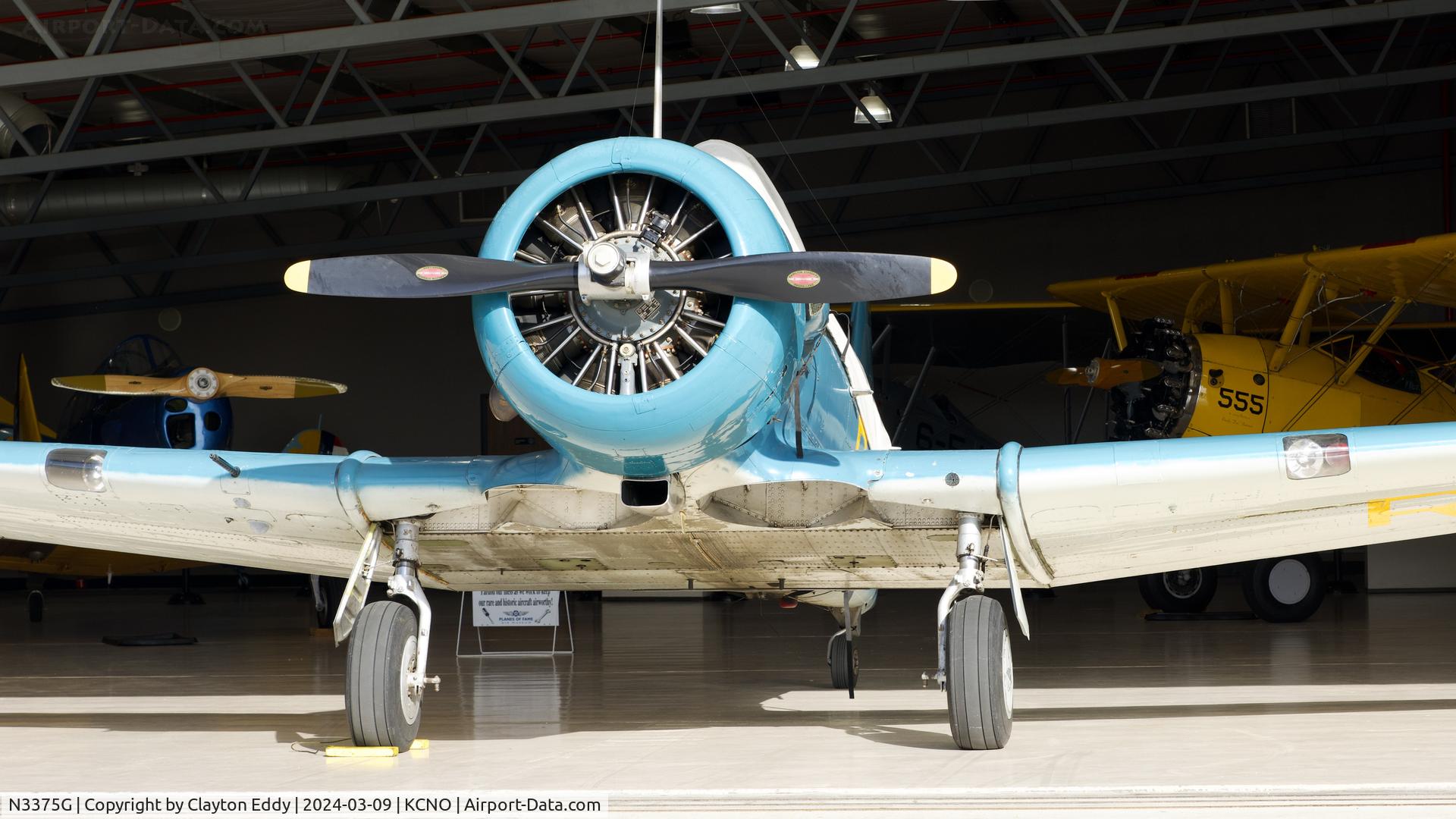 N3375G, 1943 North American SNJ-5 Texan Texan C/N 90790, Planes of Fame Chino airport 2024.