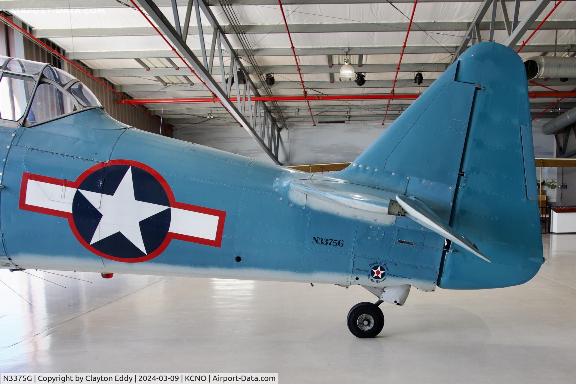 N3375G, 1943 North American SNJ-5 Texan Texan C/N 90790, Planes of Fame Chino airport 2024.
