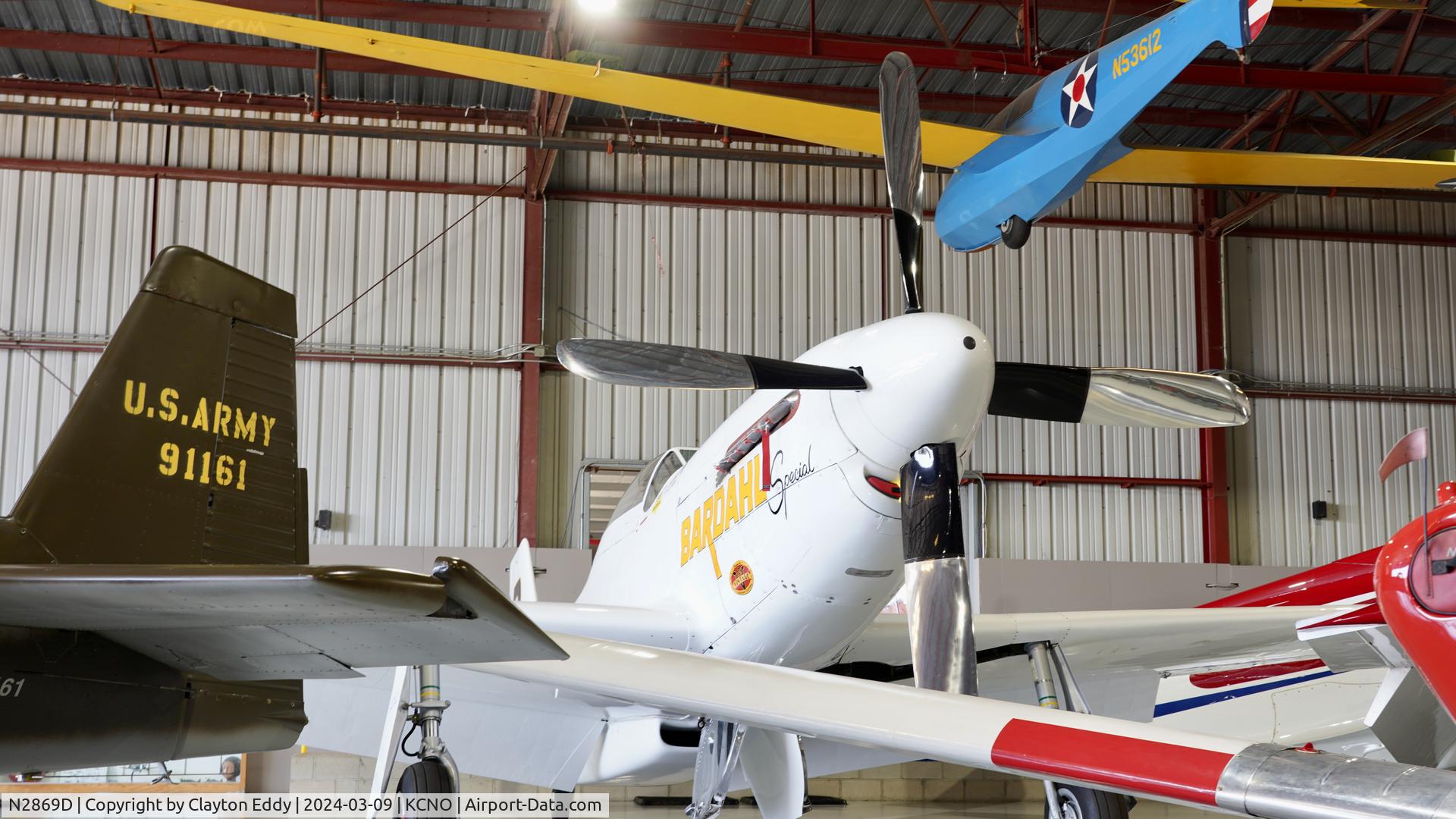 N2869D, 1944 North American P-51D Mustang C/N 124-44246 (44-84390), Planes of Fame Chino airport 2024.