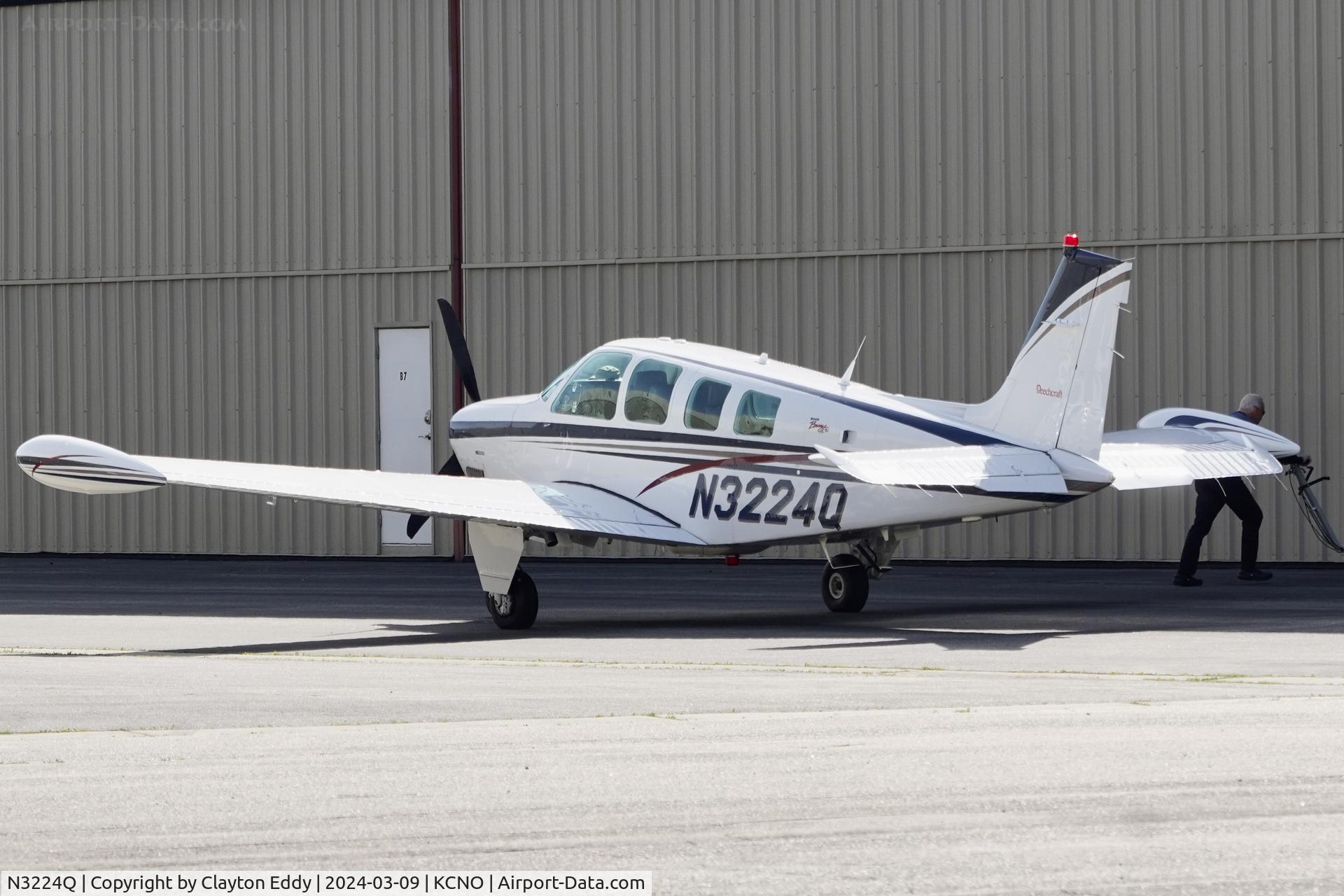 N3224Q, 1999 Raytheon Aircraft Company A36 Bonanza C/N E3224, Chino airport 2024.