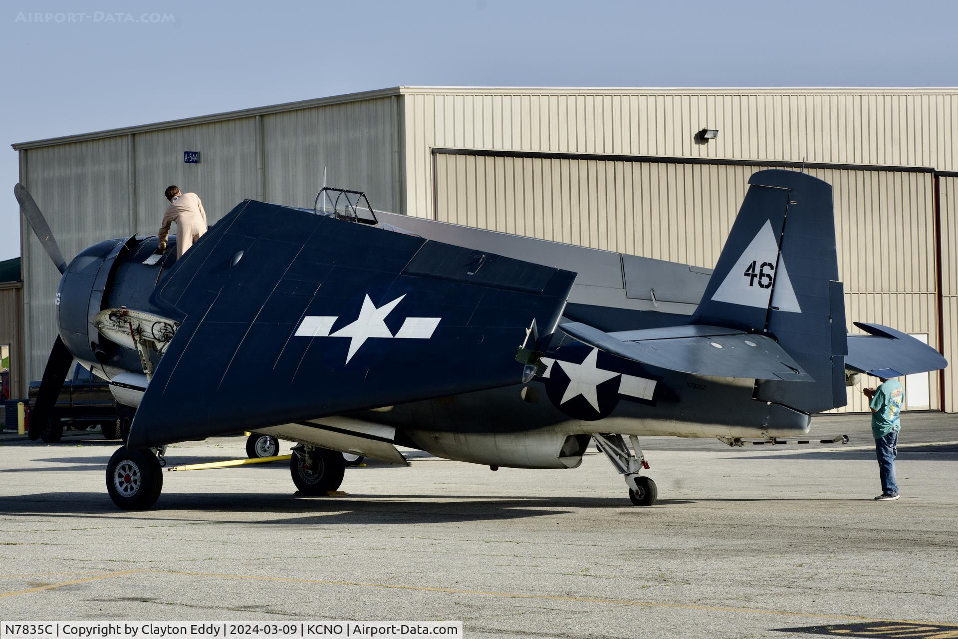 N7835C, Grumman TBM-3E Avenger C/N 7154, Planes of Fame Chino airport 2024.
