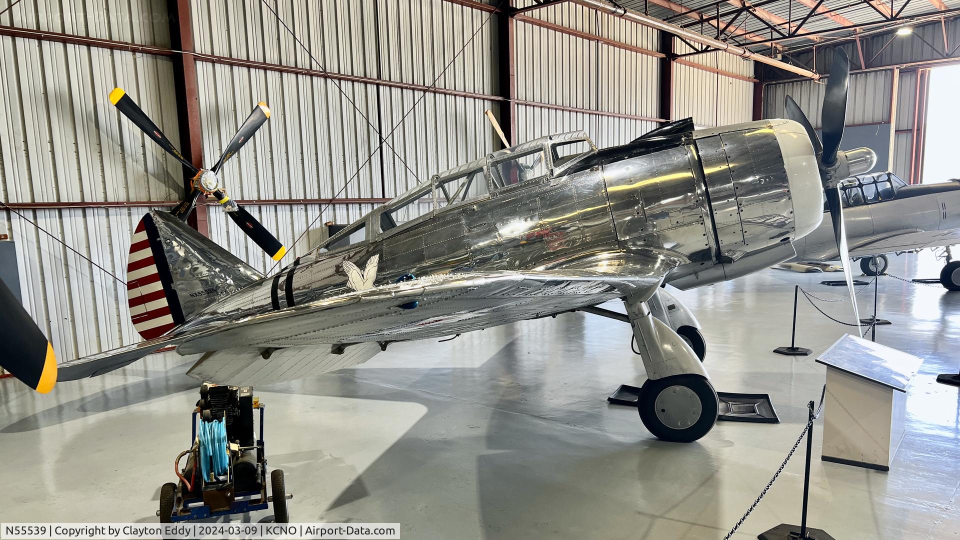 N55539, 1940 Republic AT-12 Guardsman C/N 483-38, Planes of Fame Chino airport 2024.