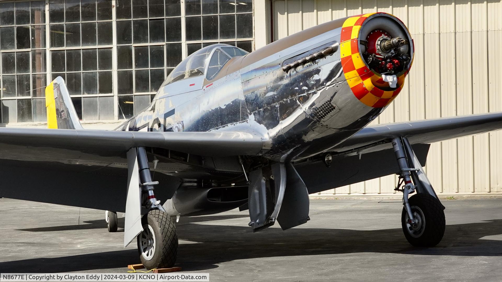 N8677E, 1944 North American F-51D Mustang C/N 44-74865, Planes of Fame Chino airport in California 2024.