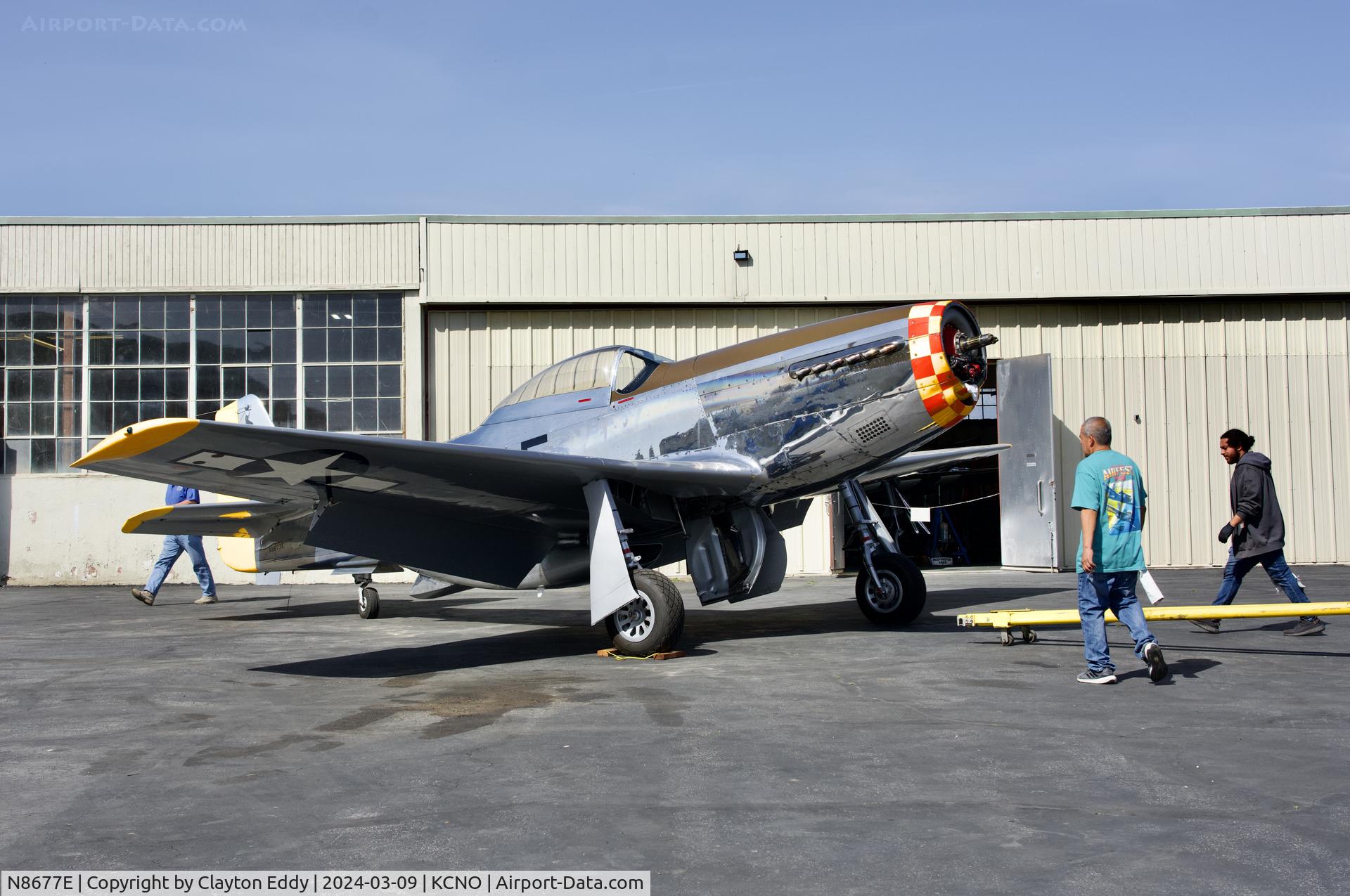N8677E, 1944 North American F-51D Mustang C/N 44-74865, Planes of Fame Chino airport in California 2024.