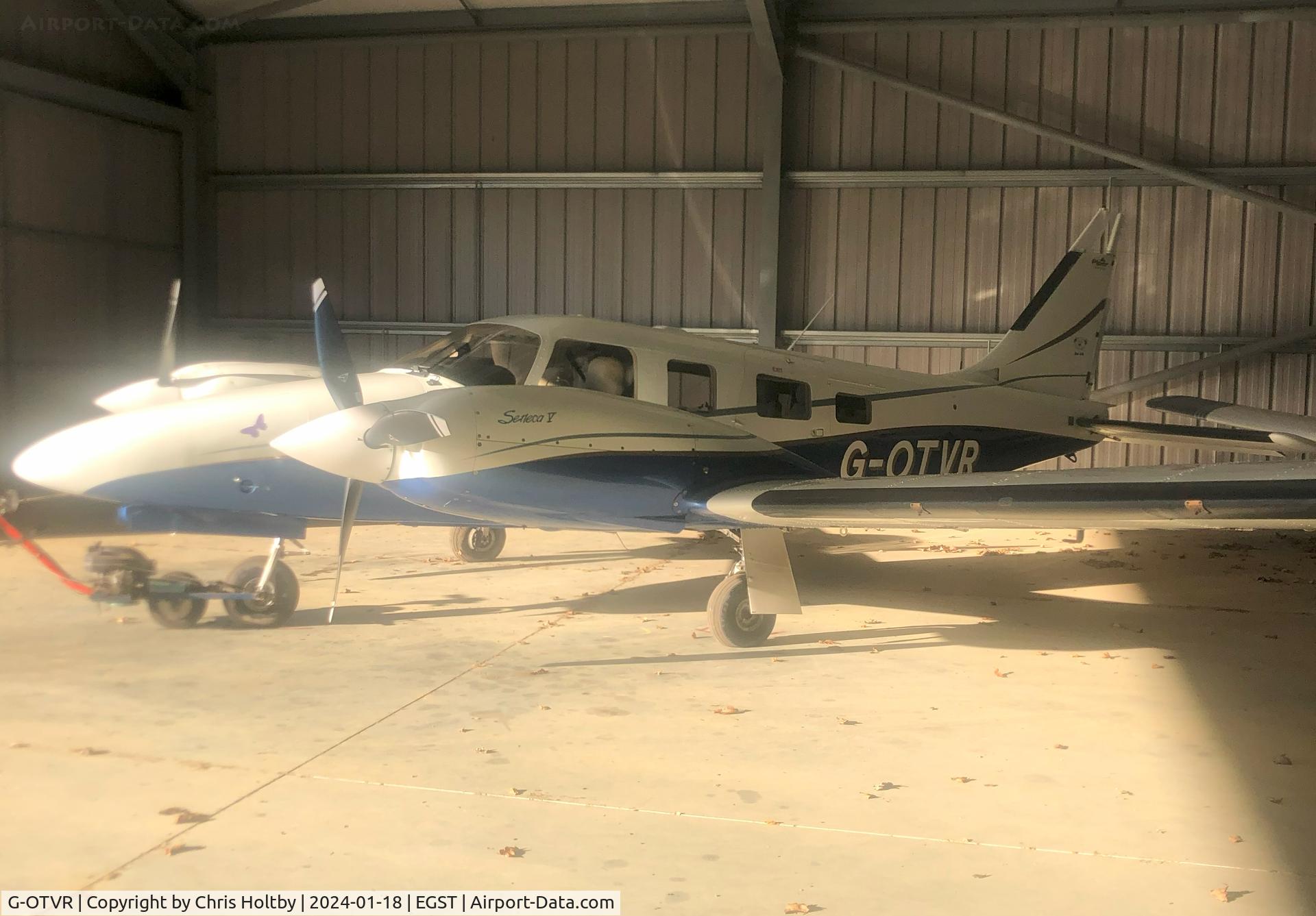 G-OTVR, 2004 Piper PA-34-220T Seneca V C/N 34-49279, In the hangar at Elmsett Airfield, Ipswich.