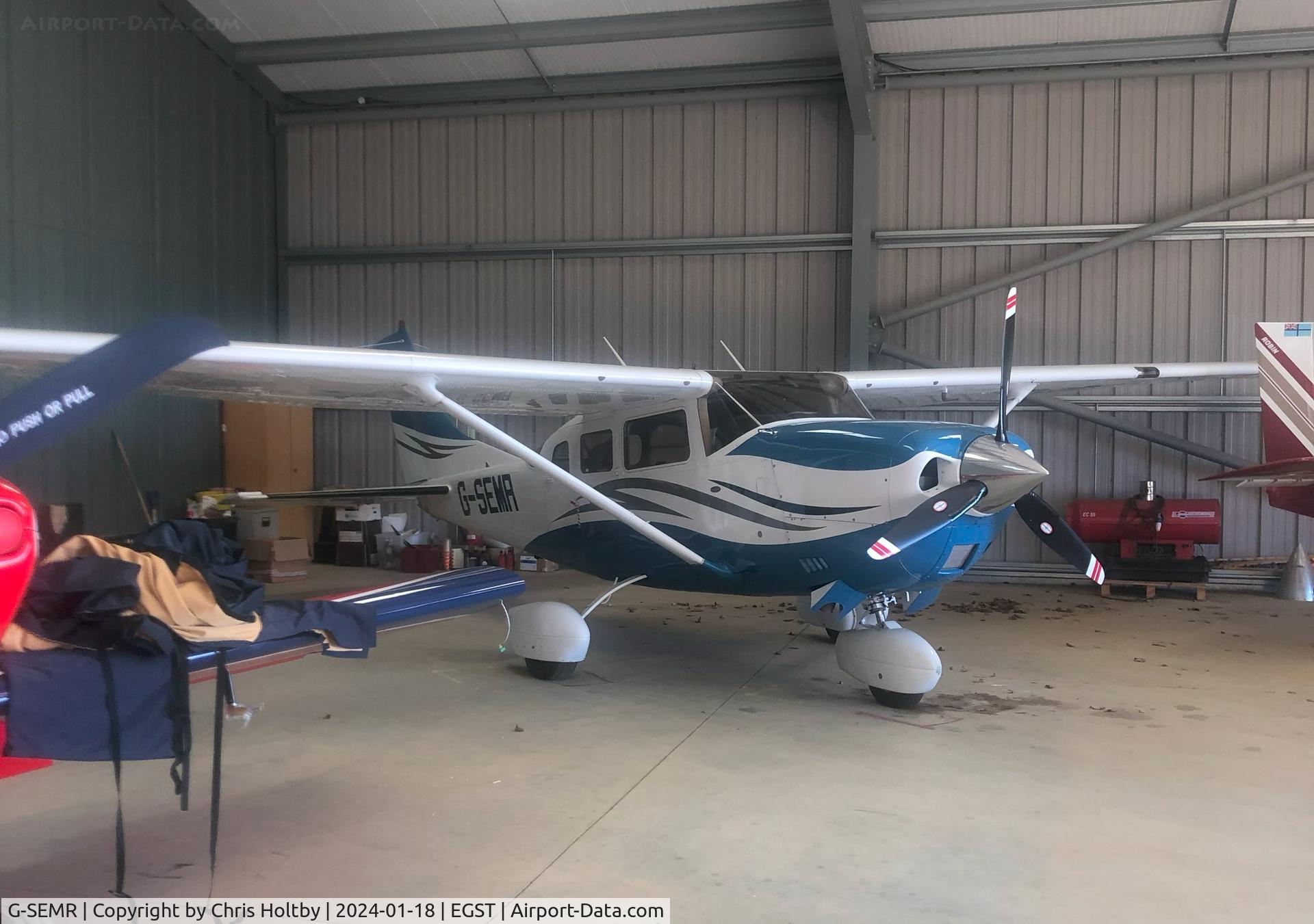 G-SEMR, 2006 Cessna T206H Turbo Stationair C/N T206-08669, In the hangar at Elmsett Airfield, Ipswich.