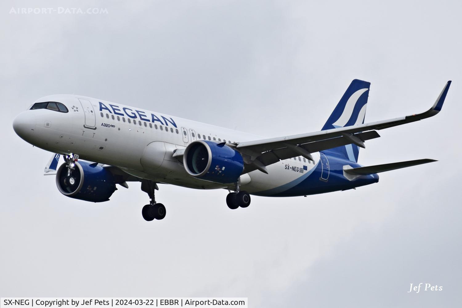 SX-NEG, 2023 Airbus A320-271N C/N 11132, About to land at Brussels Airport.