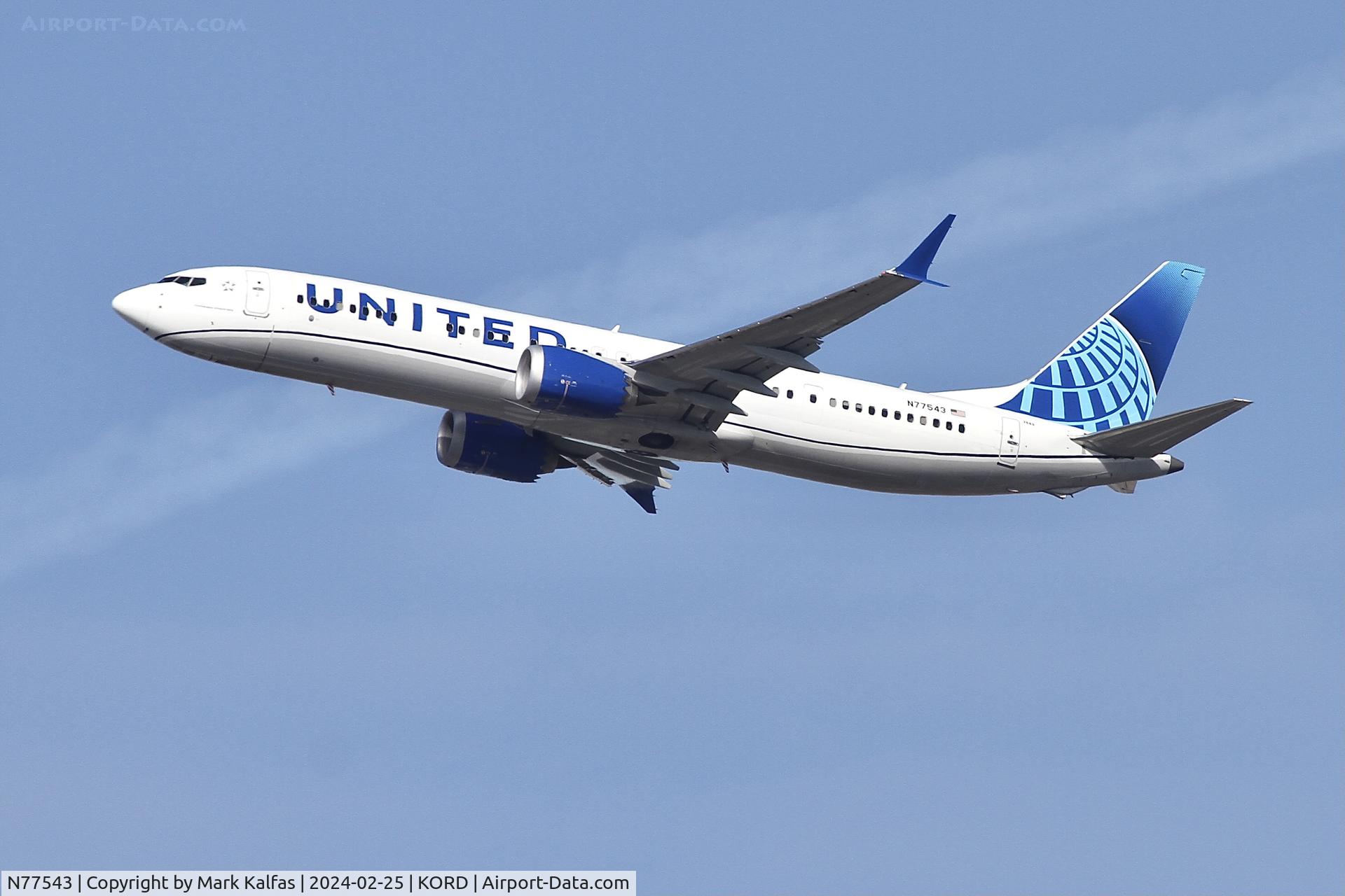 N77543, 2022 Boeing 737-9 MAX C/N 64474, B39M United Airlines Boeing 737 MAX 9 N77543 UAL2440 ORD-LAS