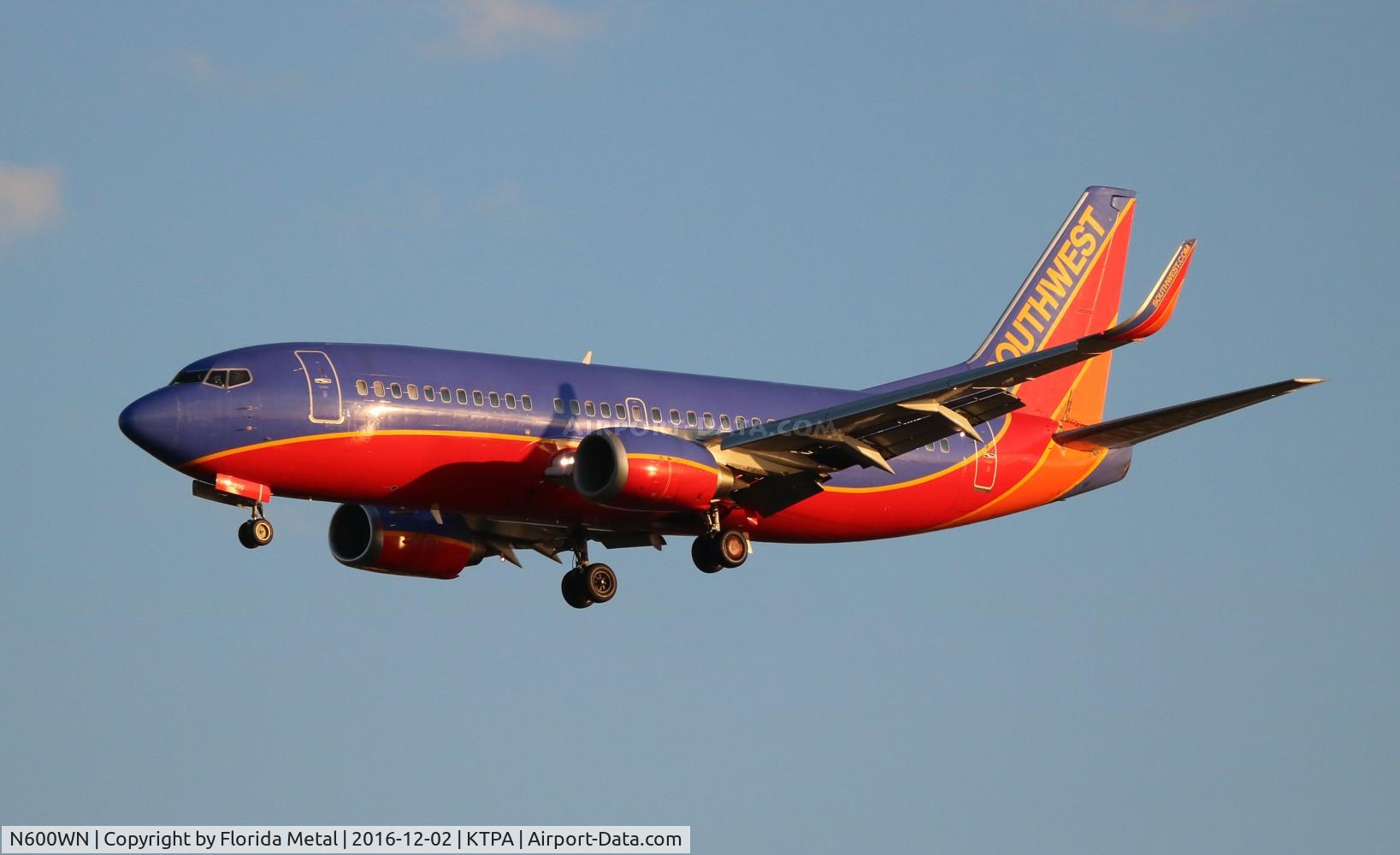 N600WN, 1995 Boeing 737-3H4 C/N 27694, SWA 733 oc zx STL-TPA