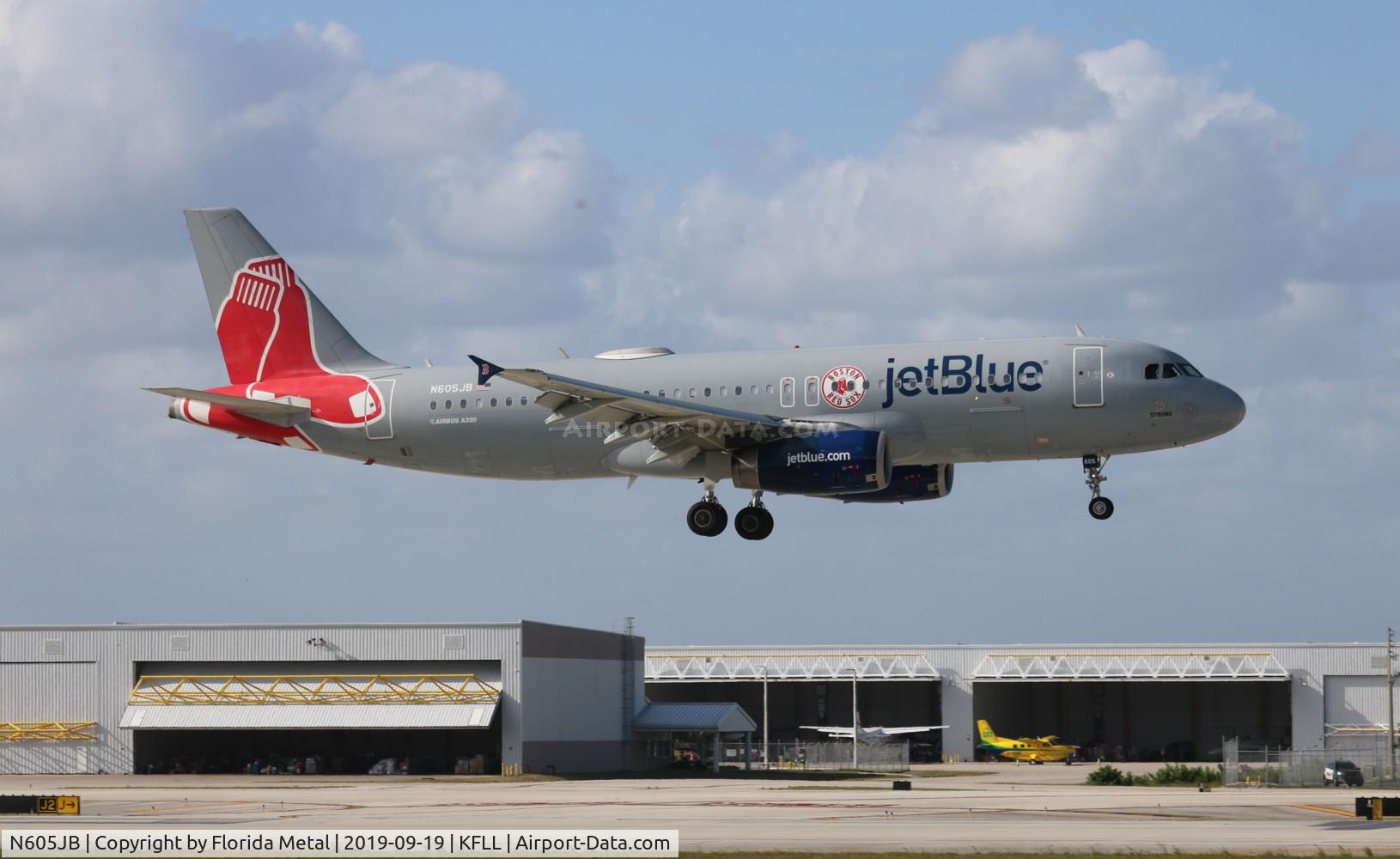 N605JB, 2005 Airbus A320-232 C/N 2368, JBU A320 Red Sox old zx JFK-FLL
