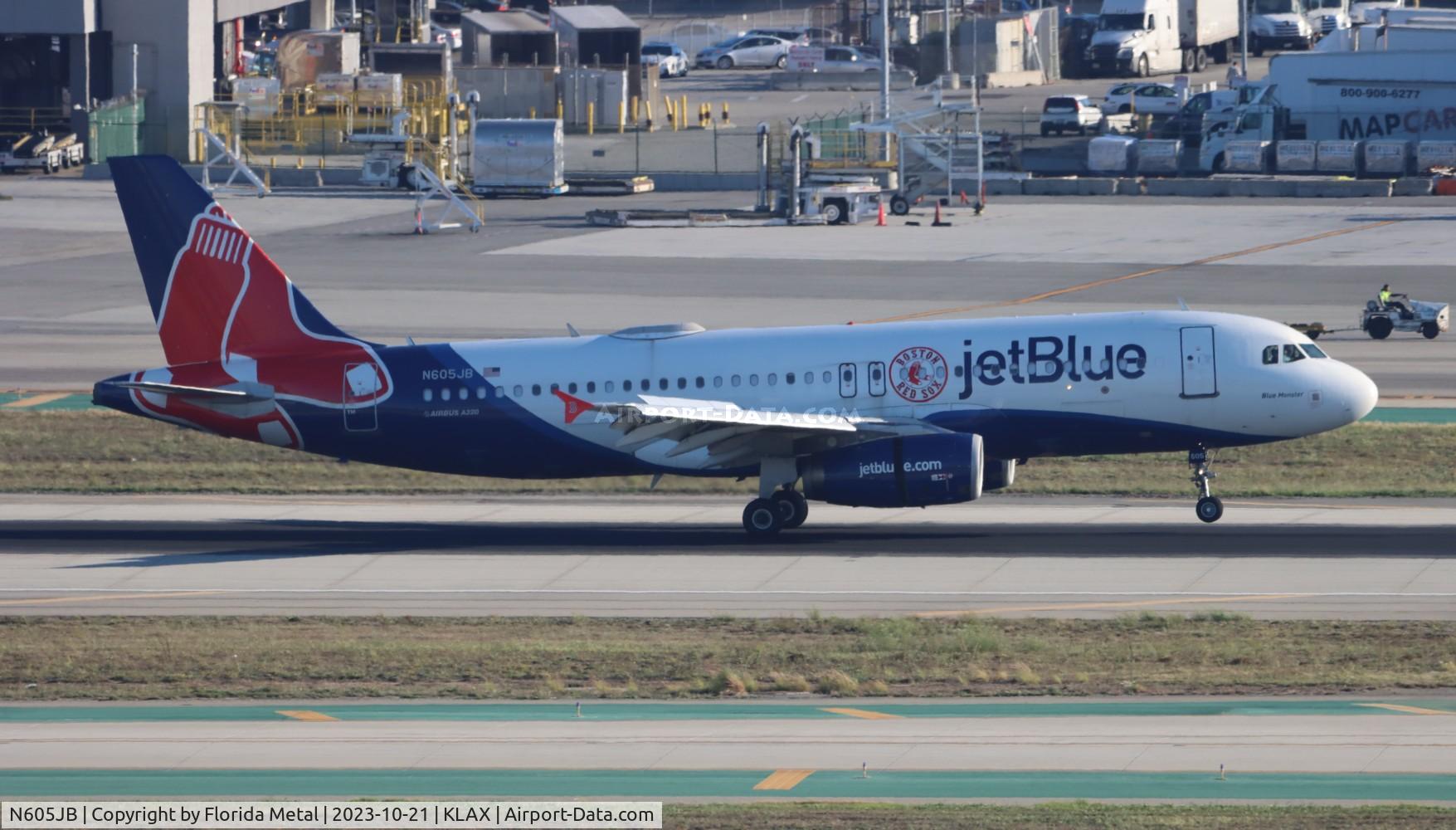 N605JB, 2005 Airbus A320-232 C/N 2368, JBU A320 Red Sox new zx LAS-LAX