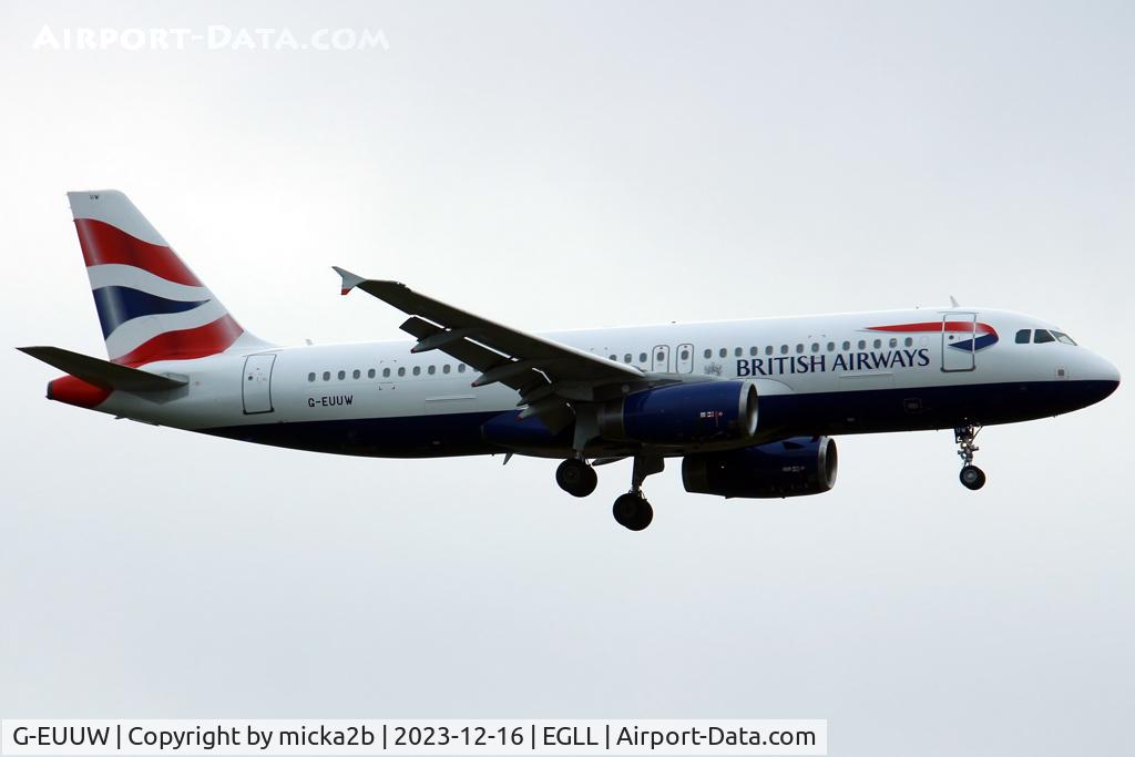 G-EUUW, 2008 Airbus A320-232 C/N 3499, Landing