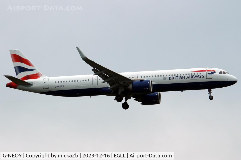 G-NEOY, 2020 Airbus A321-251NX C/N 9209, Landing
