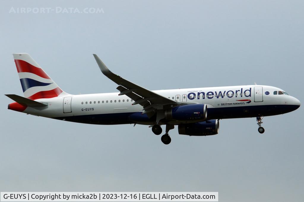 G-EUYS, 2013 Airbus A320-232 C/N 5948, Landing