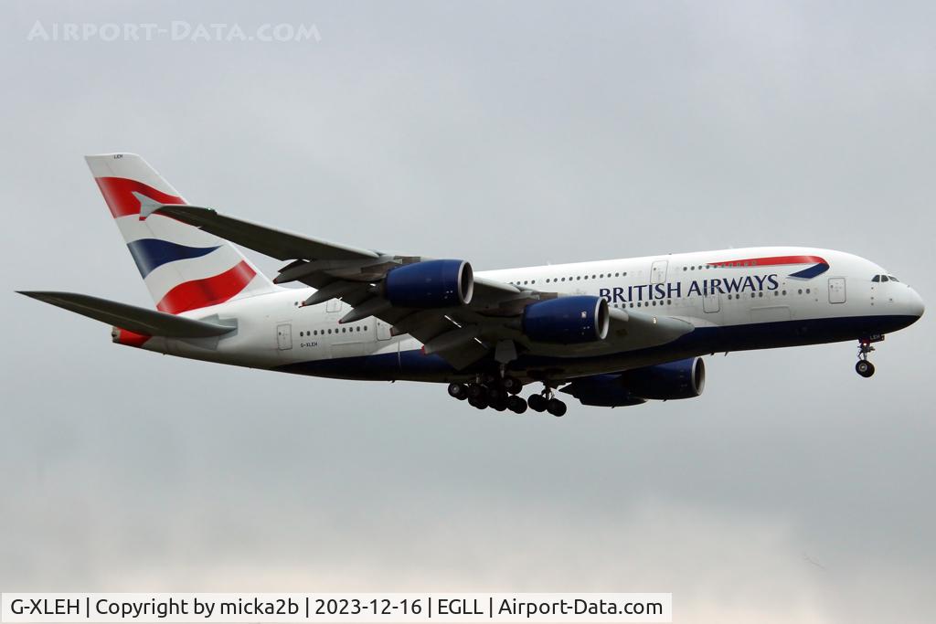 G-XLEH, 2014 Airbus A380-841 C/N 163, Landing