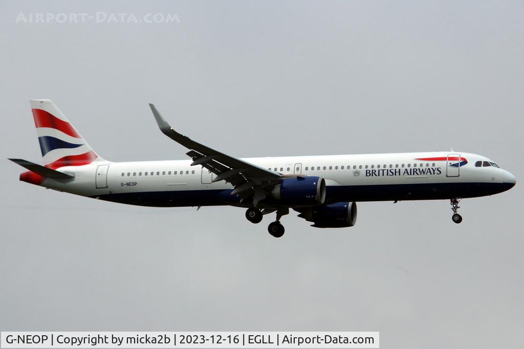 G-NEOP, 2019 Airbus A321-251NX C/N 8469, Landing