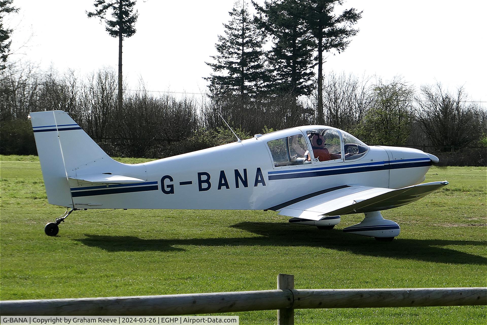 G-BANA, 1967 CEA Jodel DR-221 Dauphin C/N 73, Just landed at Popham.