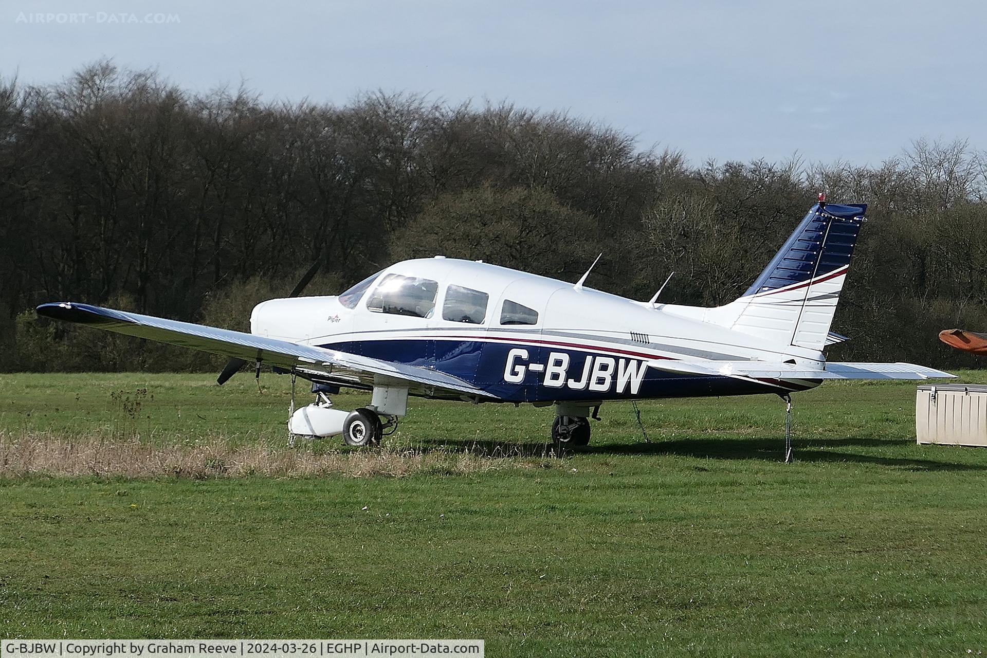 G-BJBW, 1981 Piper PA-28-161 Cherokee Warrior II C/N 28-8116280, Parked at Popham.