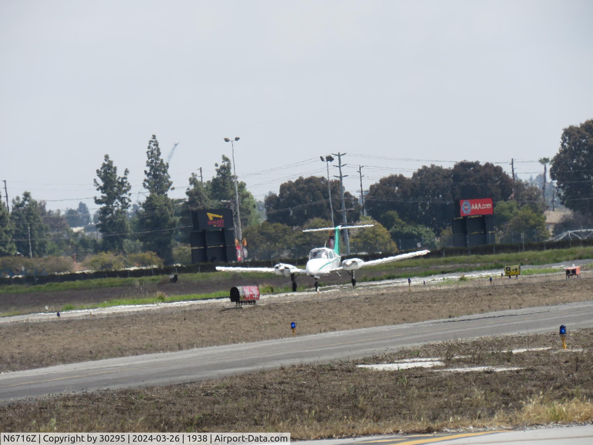 N6716Z, 1980 Beech 76 Duchess C/N ME-328, Starting to take off