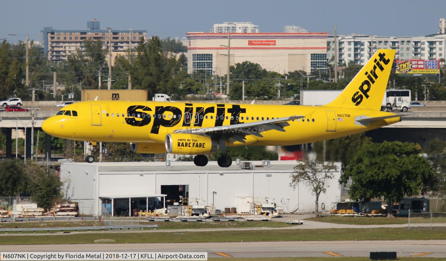 N607NK, 2011 Airbus A320-232 C/N 4595, NKS A320 yellow zx RDU-FLL