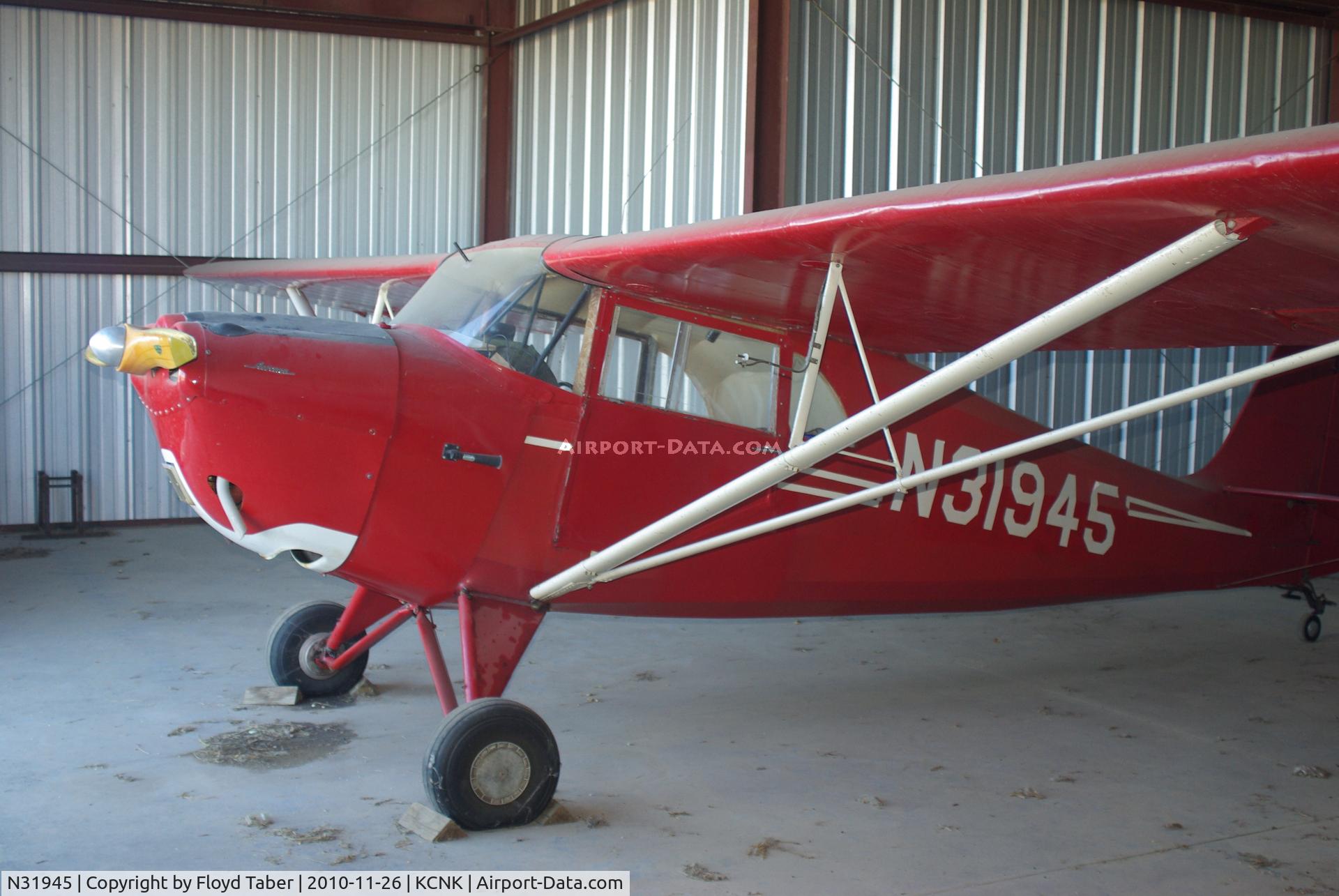 N31945, 1941 Aeronca 65-LB C/N L-12141, In the hangar at Blosser Municipal Airport