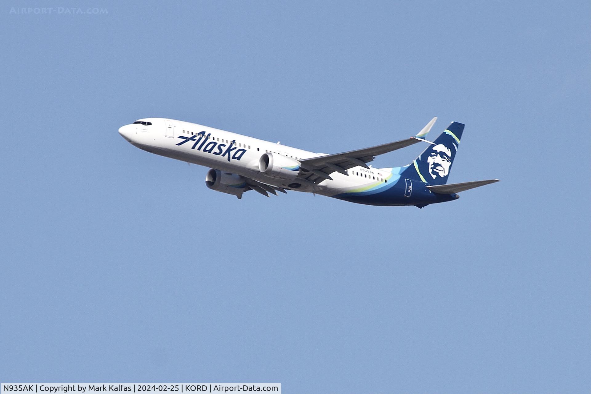 N935AK, 2022 Boeing 737-9 MAX C/N 44077, B39M Alaska Airlines Boeing 737 MAX 9 N935AK N935AK ASA423 ORD-SEA