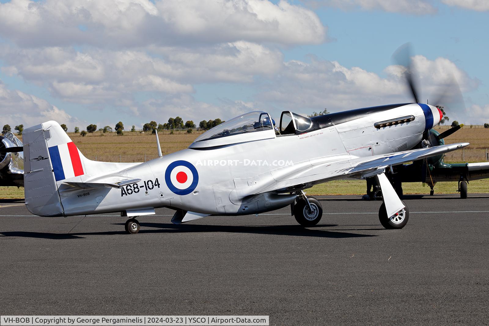 VH-BOB, 1947 Commonwealth CA-18 Mustang 21 C/N 1429, Warbirds Over Scone 2024.