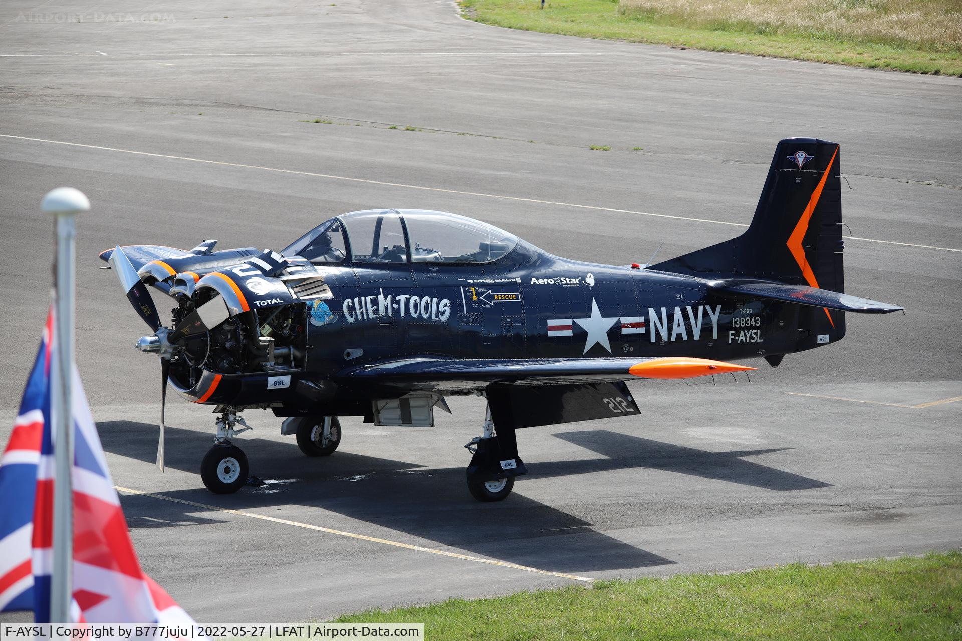 F-AYSL, 1955 North American T-28B Trojan C/N 200-414, at Le Touquet