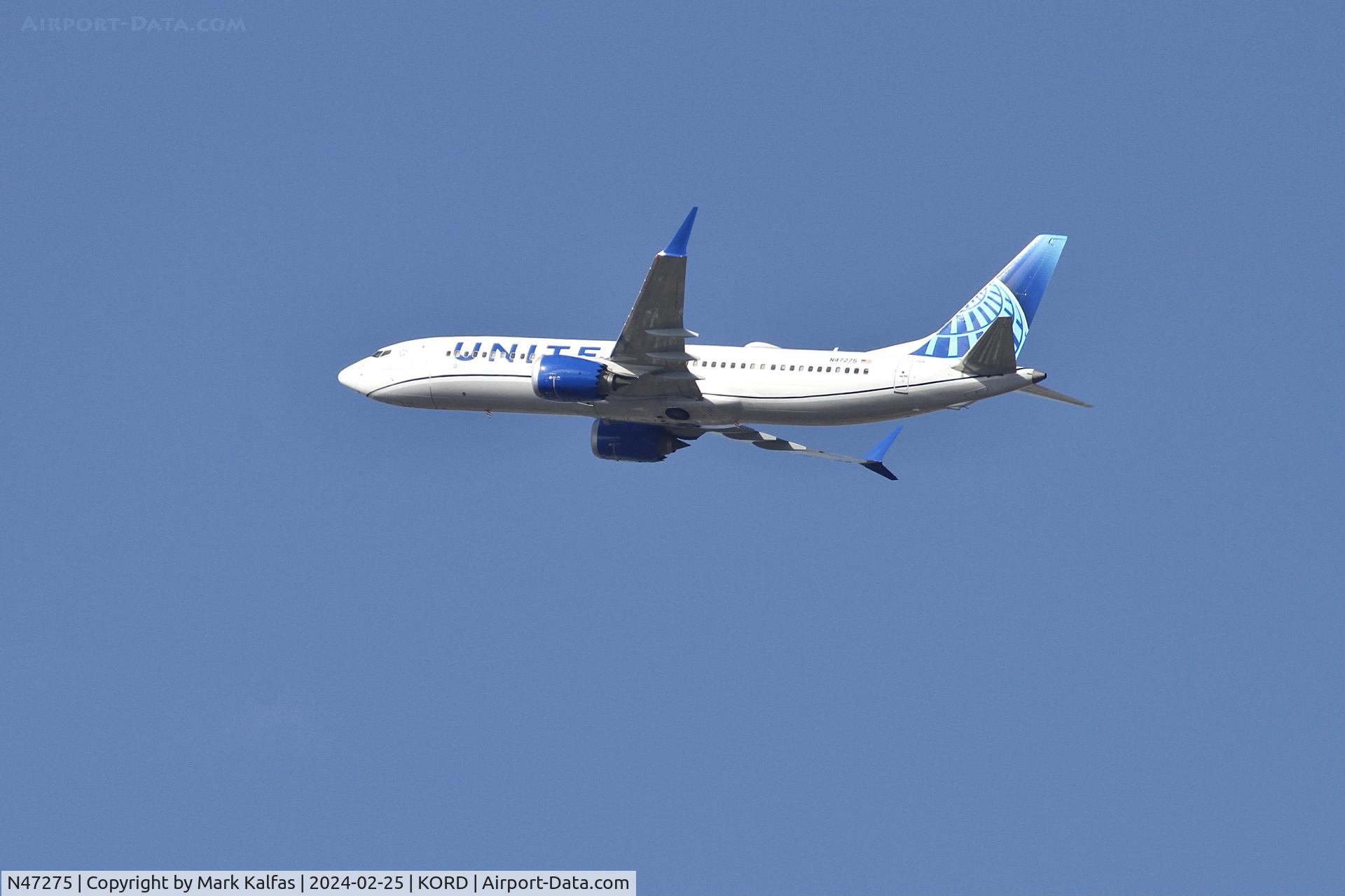 N47275, 2019 Boeing 737-8 MAX C/N 64610, B38M United Airlines Boeing 737 MAX 8 N47275 UAL1577 ORD-SLC