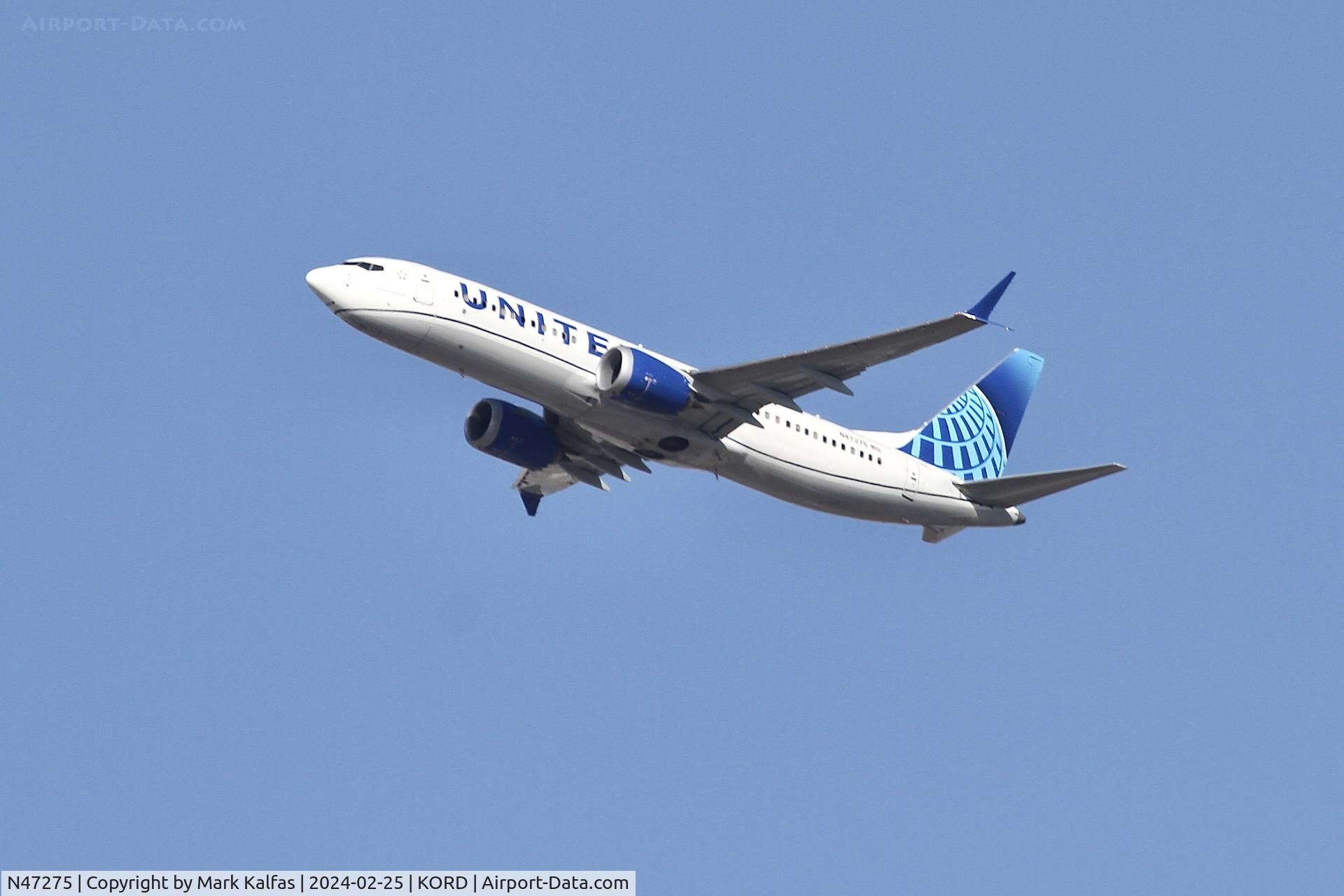 N47275, 2019 Boeing 737-8 MAX C/N 64610, B38M United Airlines Boeing 737 MAX 8 N47275 UAL1577 ORD-SLC