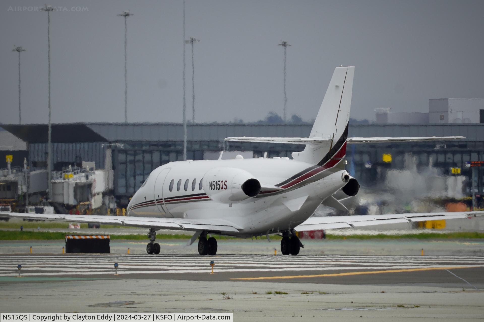 N515QS, 2016 Cessna 680A Citation Latitude C/N 680A-0053, Runway 10 SFO 2024.