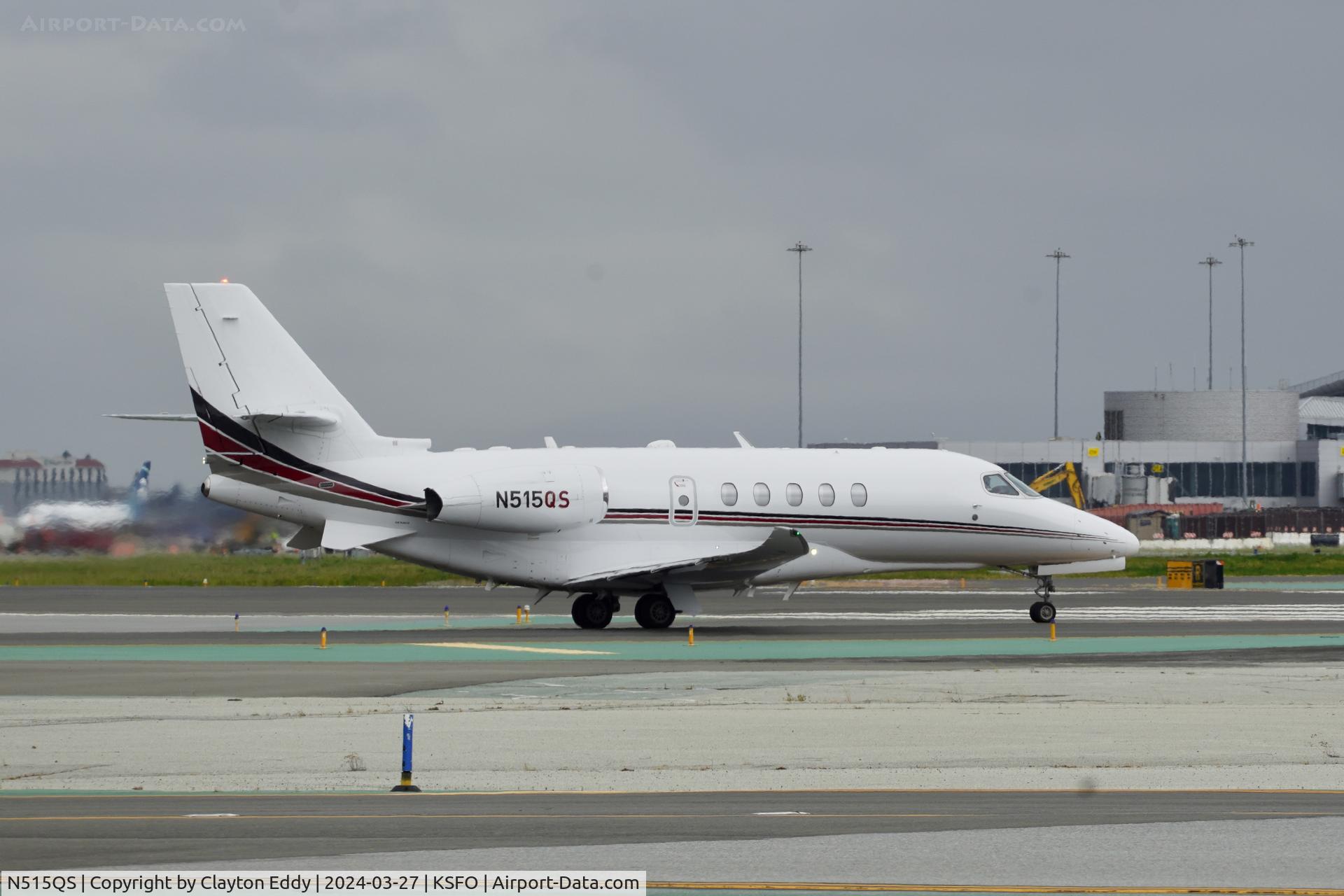 N515QS, 2016 Cessna 680A Citation Latitude C/N 680A-0053, Runway 10 SFO 2024.