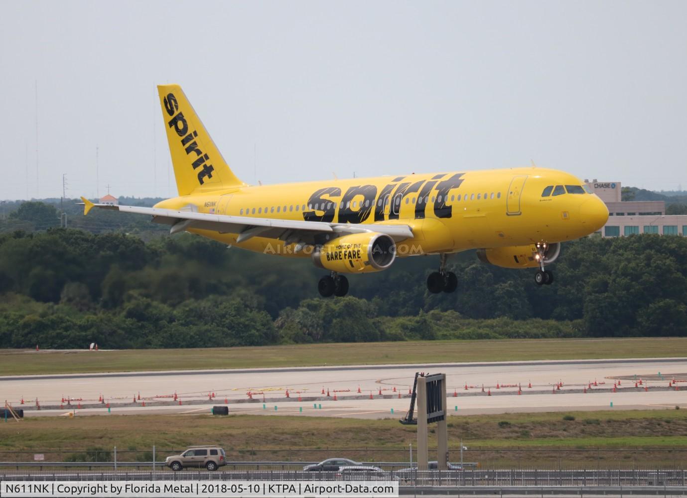 N611NK, 2011 Airbus A320-232 C/N 4996, NKS A320 yellow zx DFW-TPA