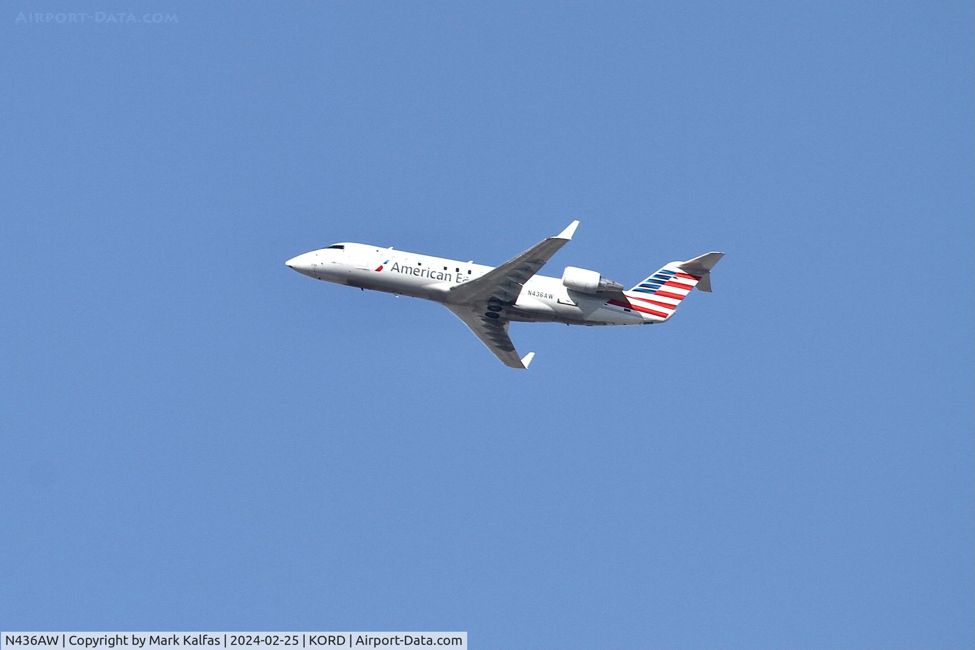 N436AW, 2002 Bombardier CRJ-200LR (CL-600-2B19) C/N 7734, CRJ2 Air Wisconsin/ American Eagle BOMBARDIER INC CL-600-2B19 N436AW AWI6177 ORD-ALO