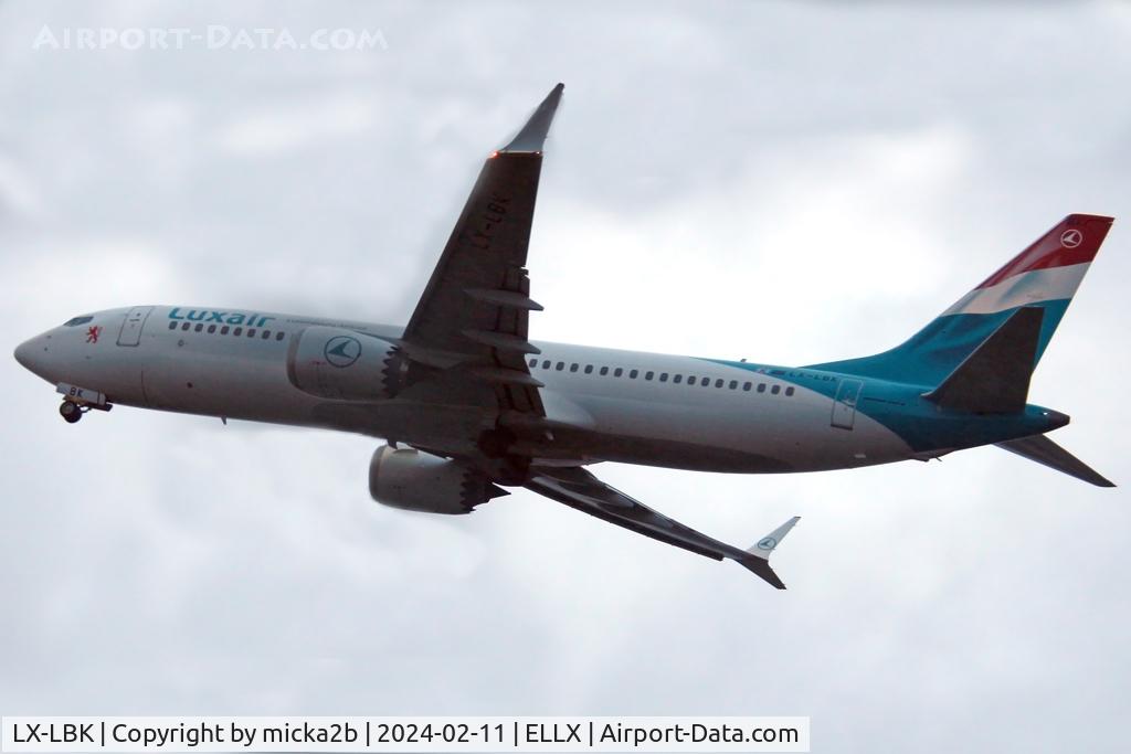 LX-LBK, 2018 Boeing 737-8 MAX C/N 64605, Take off