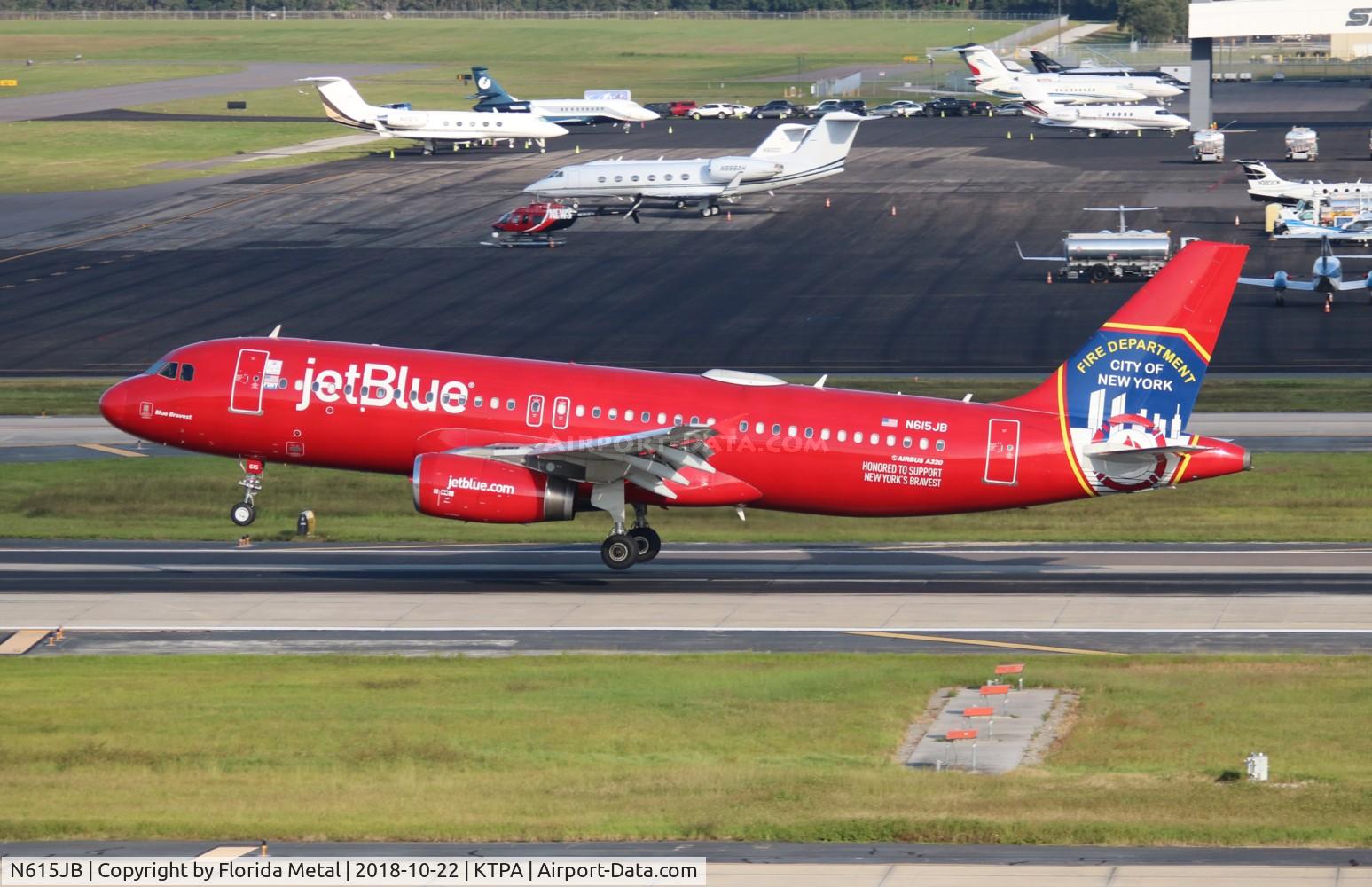 N615JB, 2005 Airbus A320-232 C/N 2461, JBU A320 NYFD zx EWR-TPA