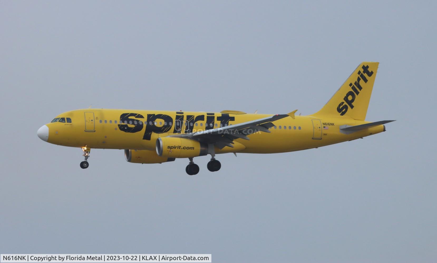 N616NK, 2012 Airbus A320-232 C/N 5370, NKS A320 yellow zx OAK-LAX