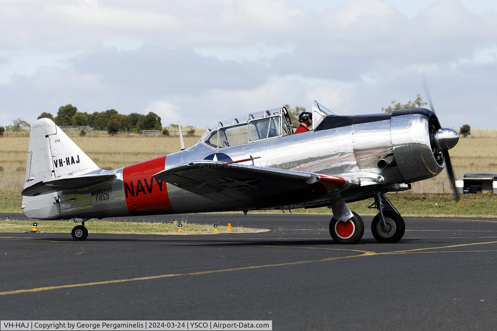 VH-HAJ, 1949 North American T-6G Texan C/N 168-290, Warbirds Over Scone 2024.