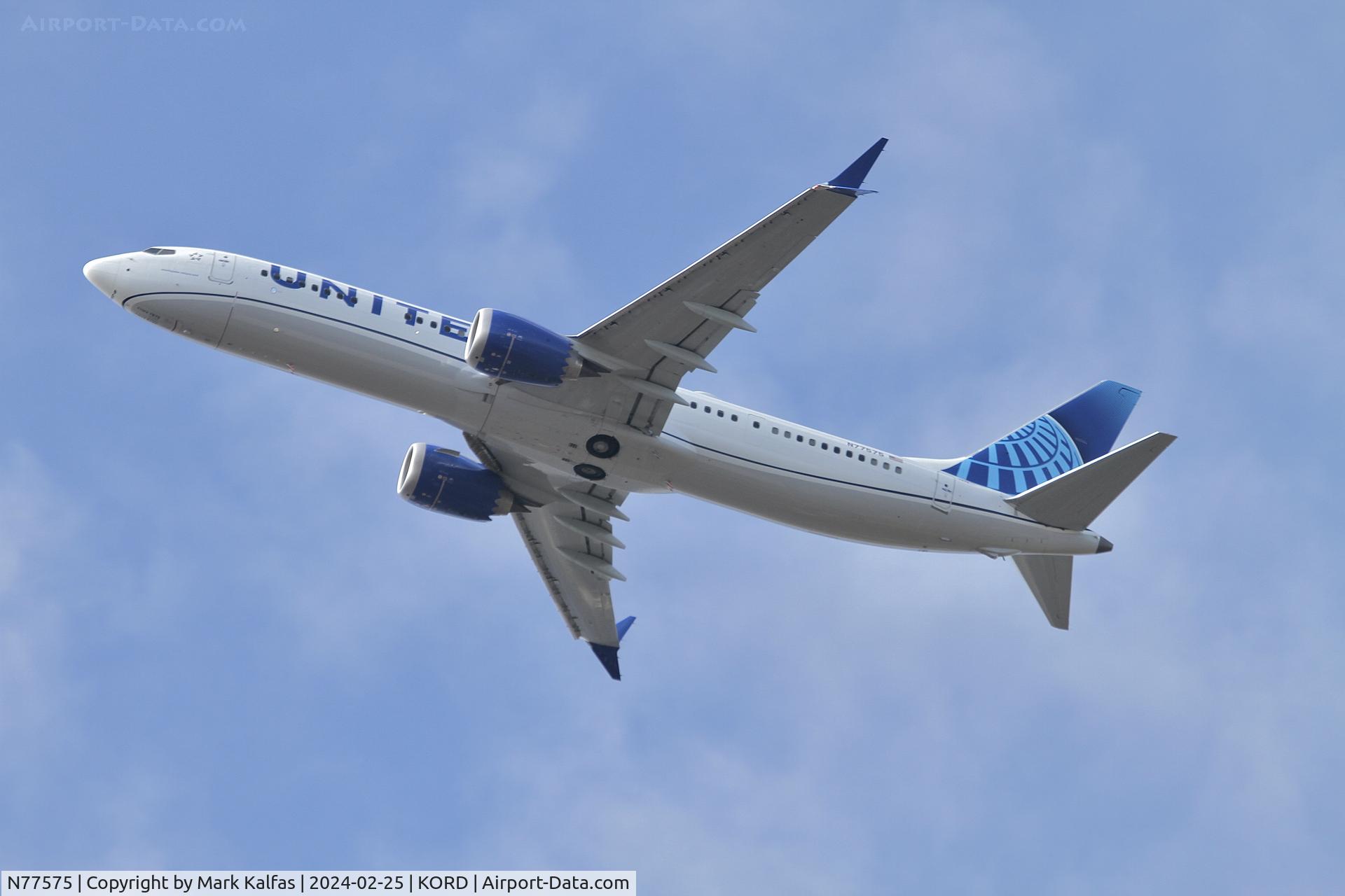 N77575, 2023 Boeing 737-9 MAX C/N 67609, B39M United Airlines Boeing 737 MAX9 N77575 UAL2485 ORD-BNA