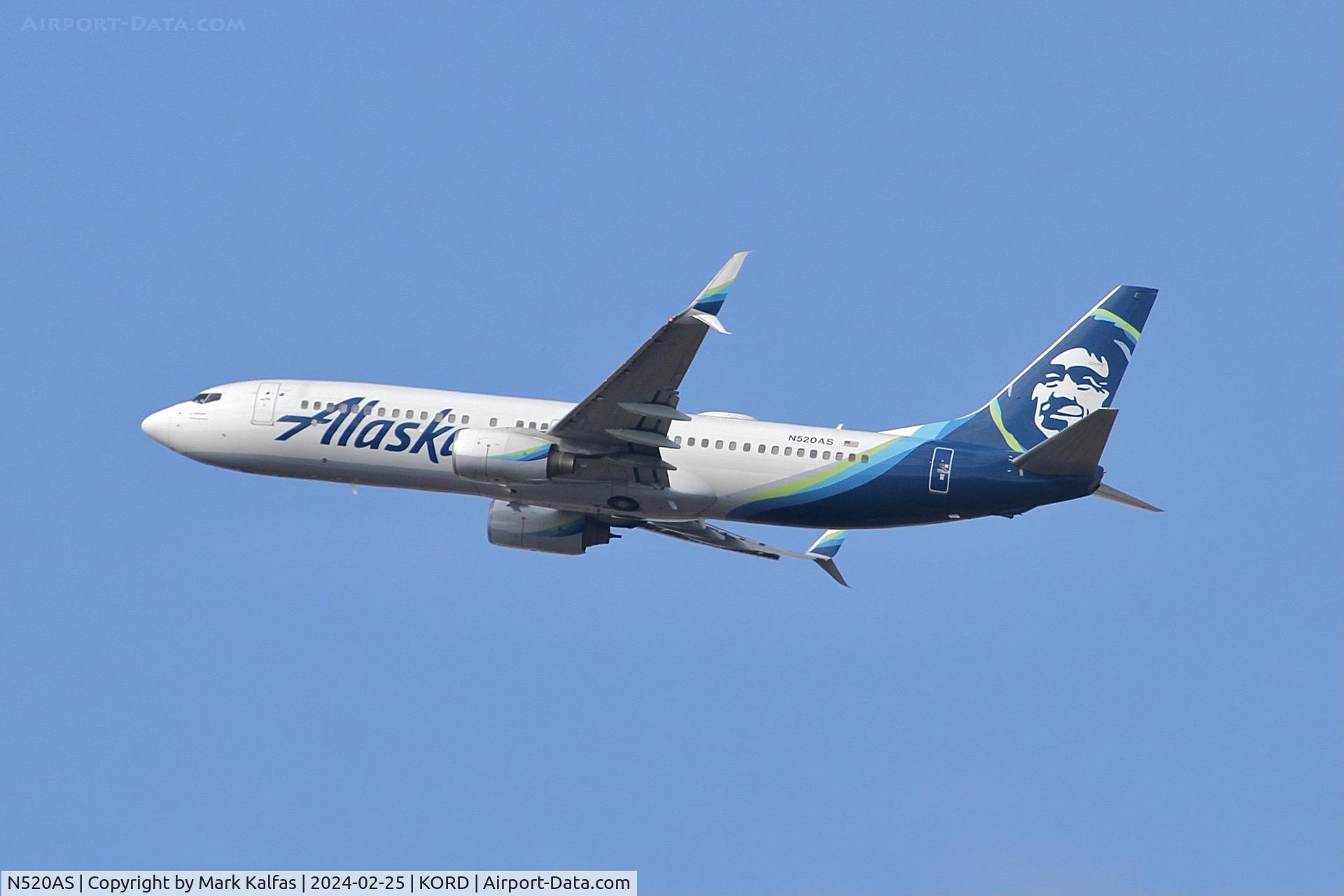 N520AS, 2009 Boeing 737-890 C/N 36481, B738 Alaska Airlines Boeing 737-890 N520AS ASA325 ORD-PDX