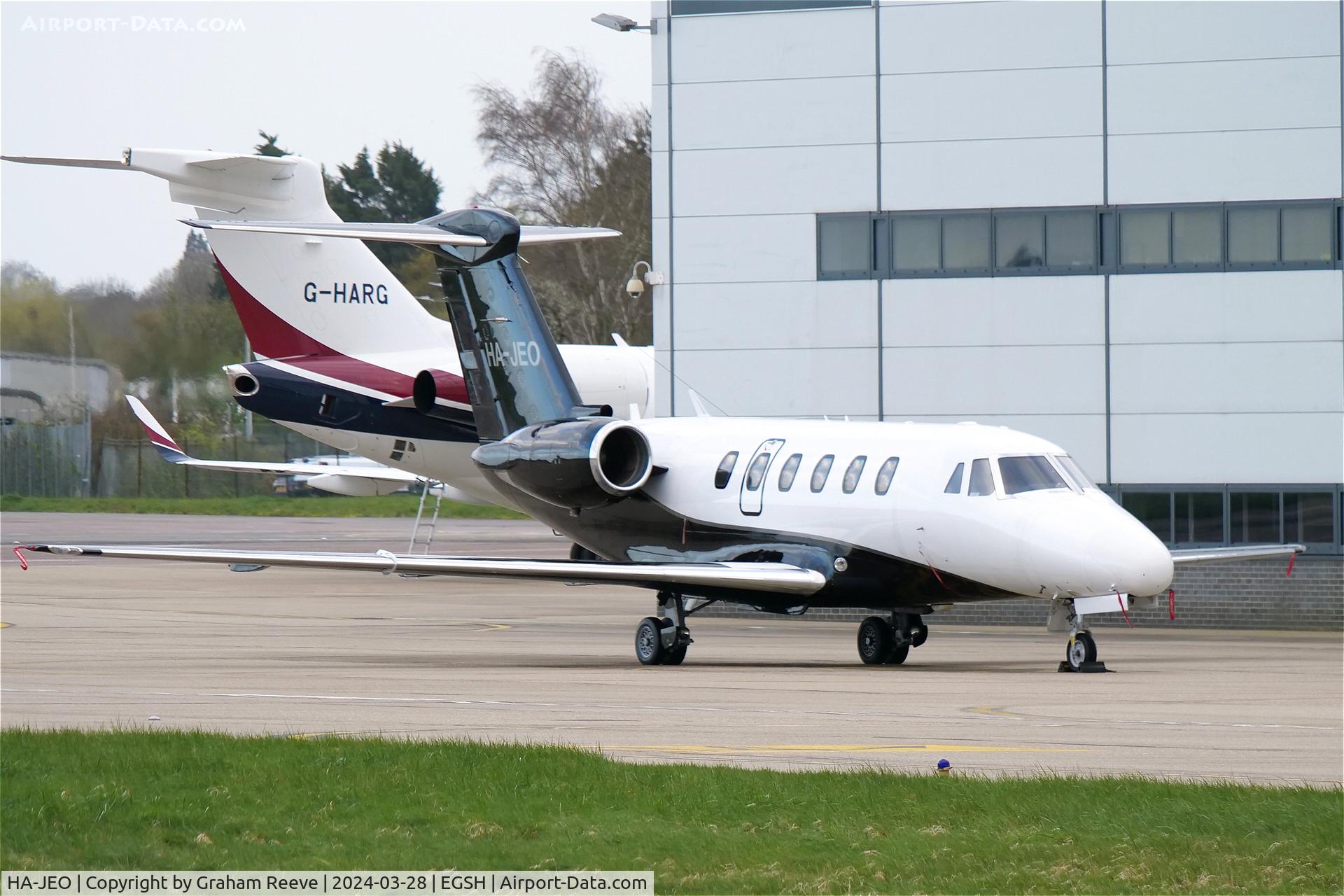 HA-JEO, 1987 Cessna 650 Citation III C/N 650-0142, Parked at Norwich.