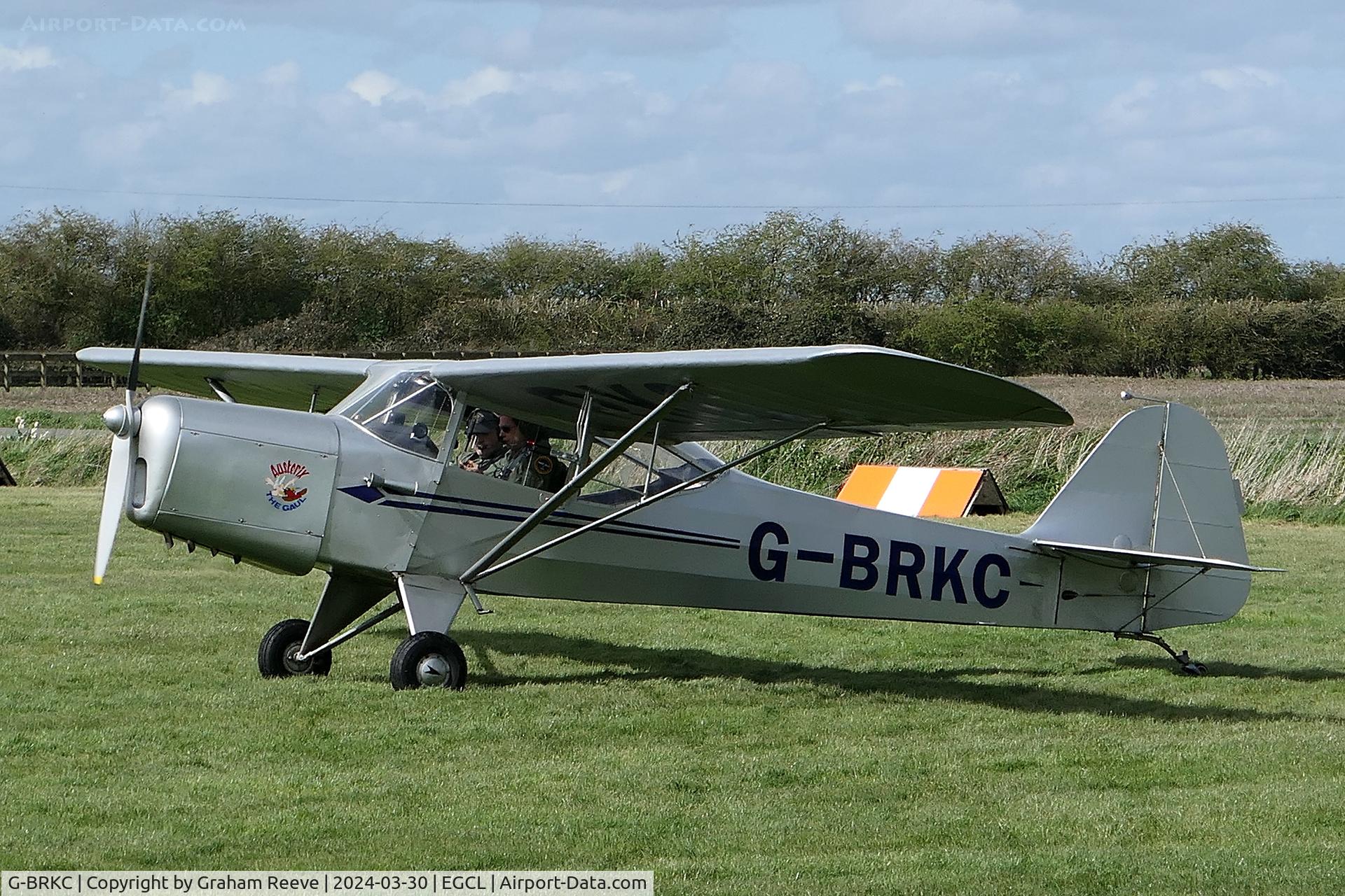 G-BRKC, Auster J-1 Autocrat C/N 2749, Departing from Fenland.